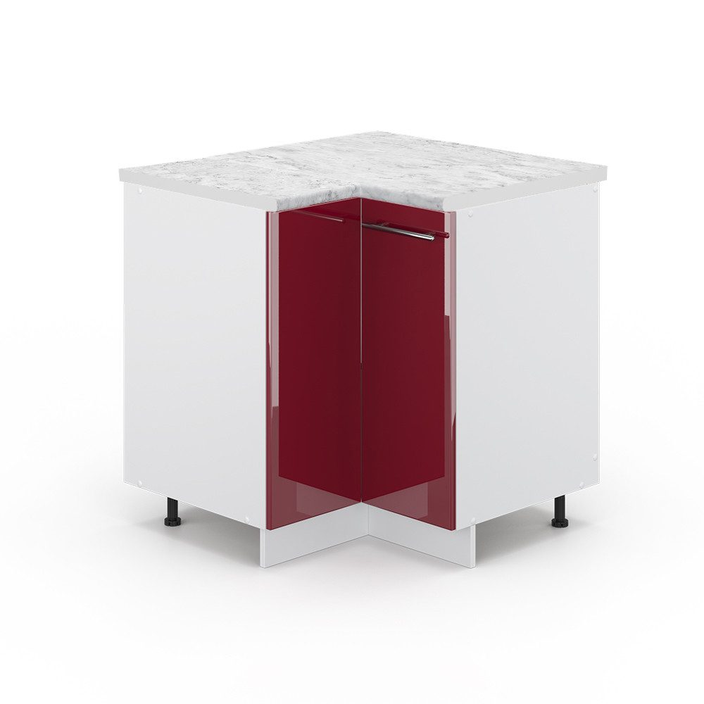 Vicco Eckunterschrank Fame-Line, Bordeaux Hochglanz/Weiß, 80.5 günstig online kaufen