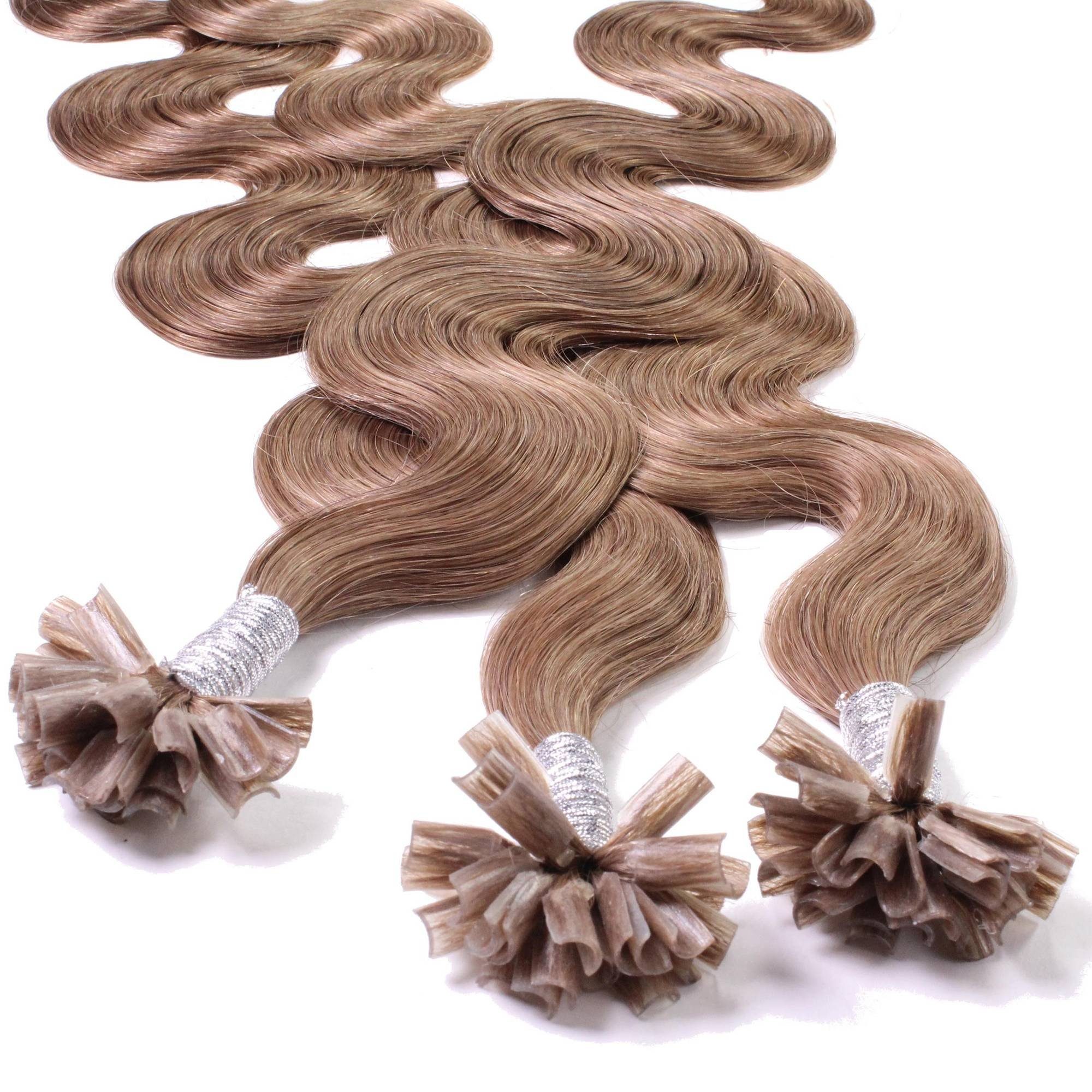 hair2heart Echthaar-Extension Bonding Extensions gewellt #10/31 Hell-Lichtblond Gold-Asch 1g 50cm