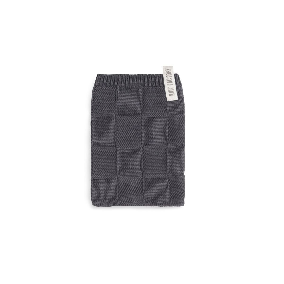 Knit Factory Waschhandschuh Ivy Waschlappen 12x24 cm Anthrazit, Baumwolle (Spar-Set, 1-St)