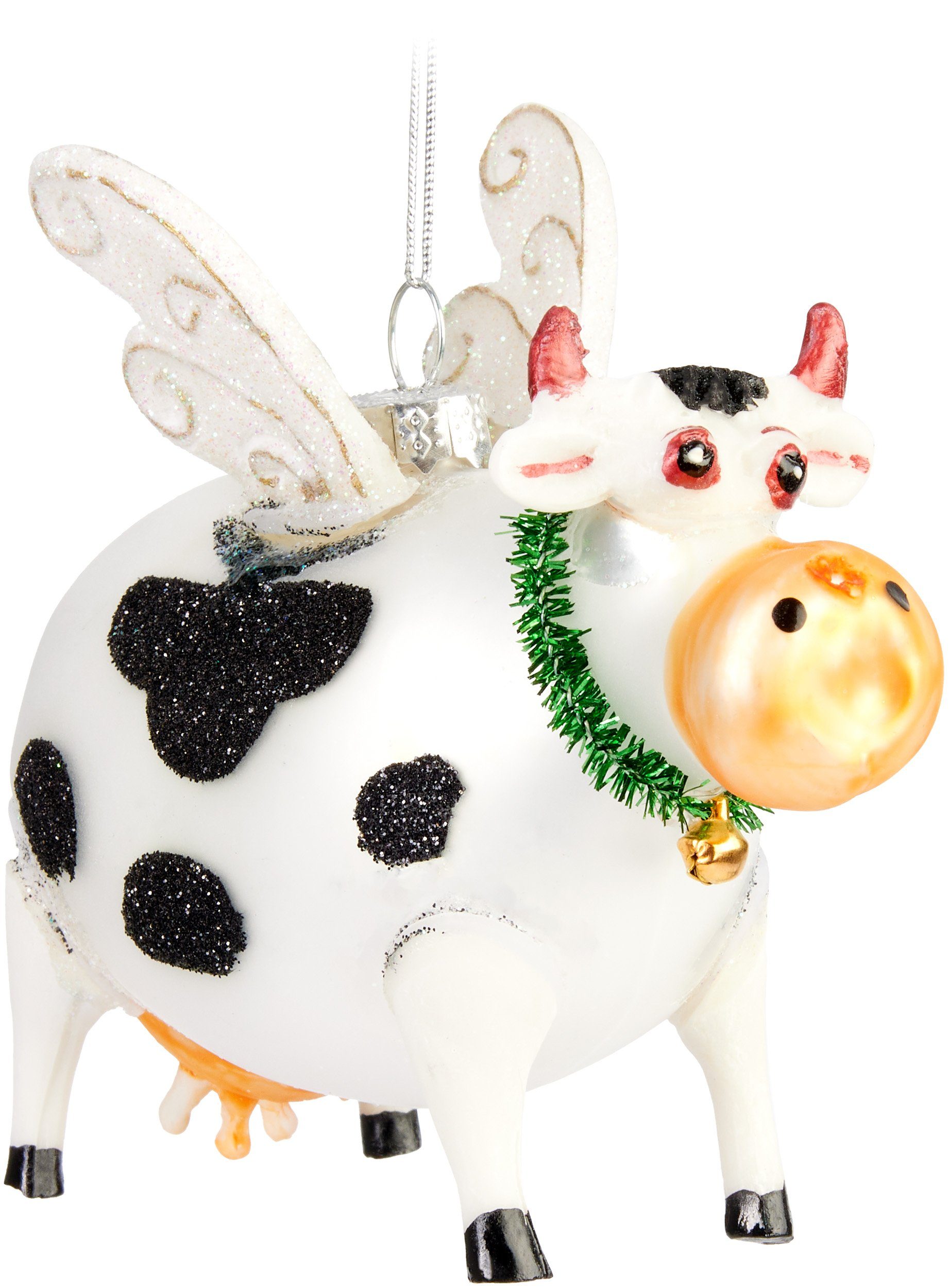 BRUBAKER Weihnachtsbaumkugel Fliegende Kuh Weihnachtskugel - Handbemalter C günstig online kaufen