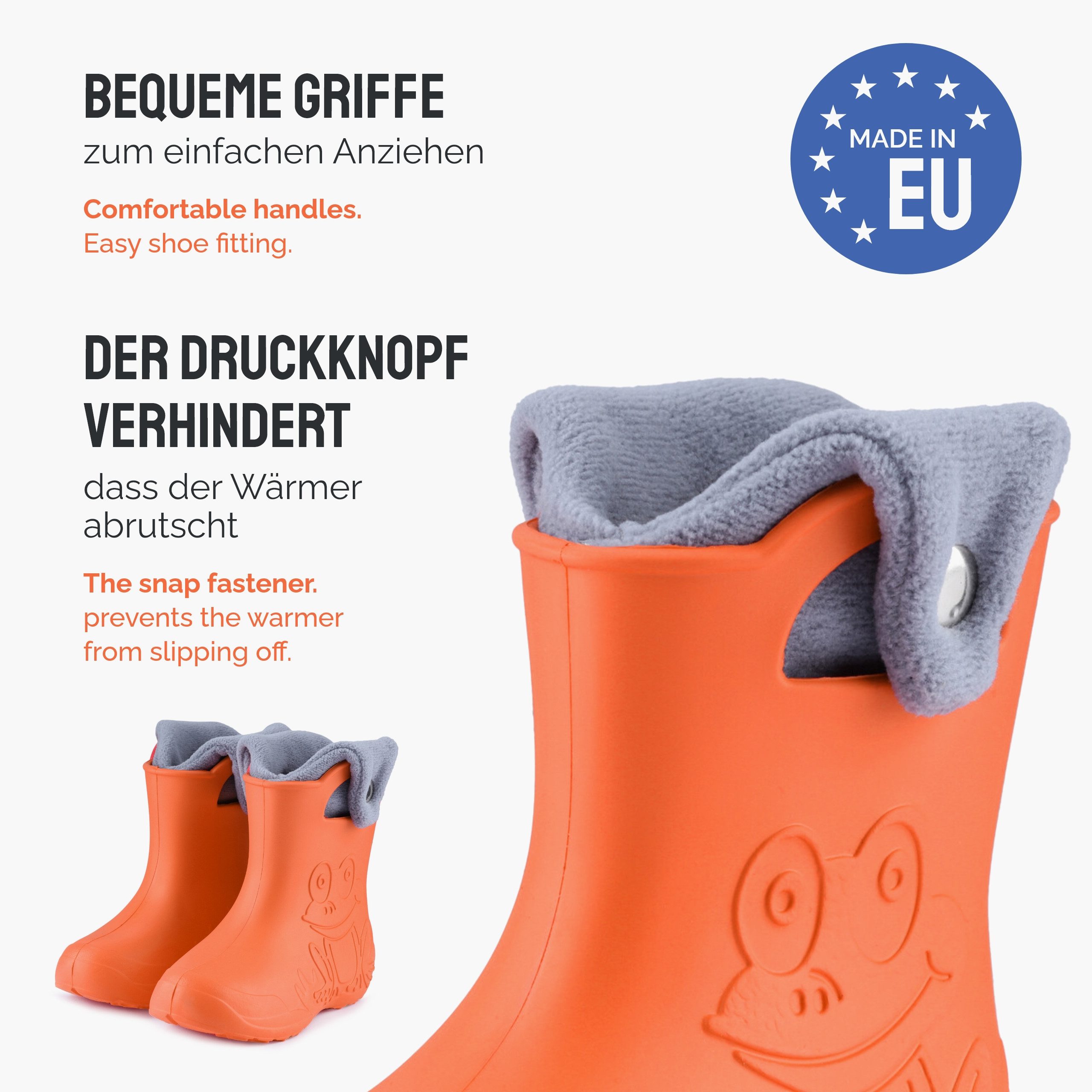 Ladeheid EVA Regenschuhe mit herausnehmbares Innenfutter LA-CA-04 Gummistiefel Kinder gefüttert und federleicht – Bild 5 von 5