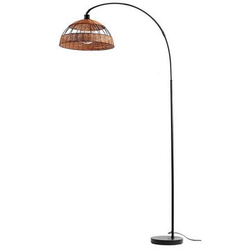 etc-shop LED Bogenlampe, Leuchtmittel nicht inklusive, Stehlampe gebogen Wohnzimmer schwarz Bogenlampe