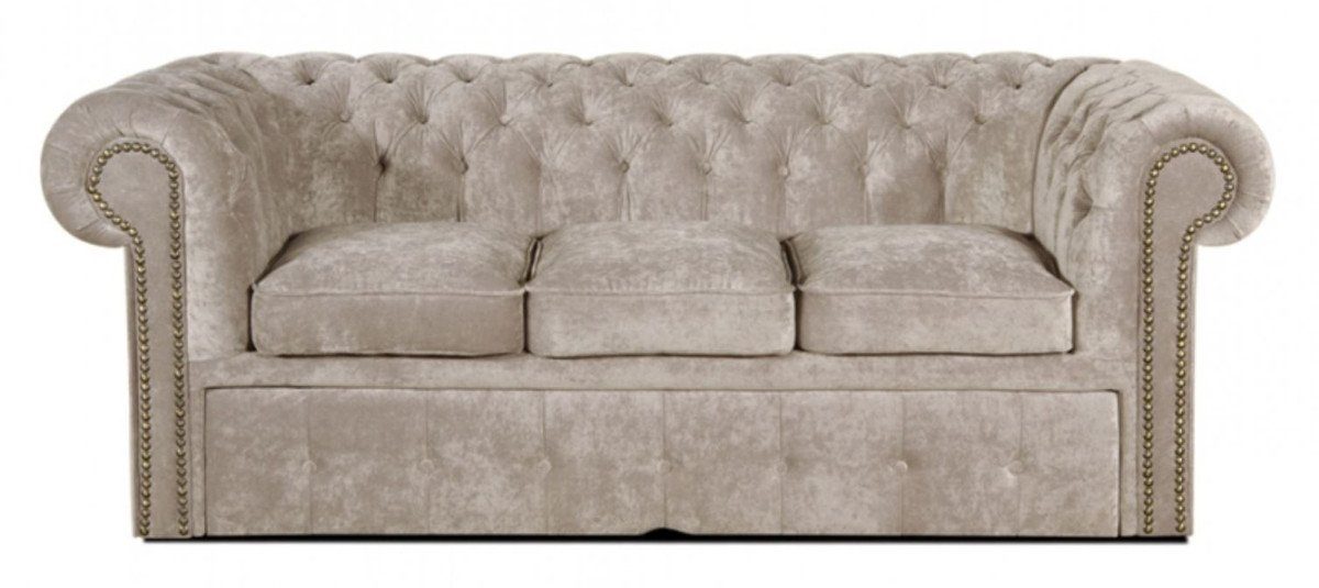 Grau H. Chesterfield 100 cm Luxus 210 78 - 3-Sitzer Casa Sofa x 3er Schlafsofa x Padrino