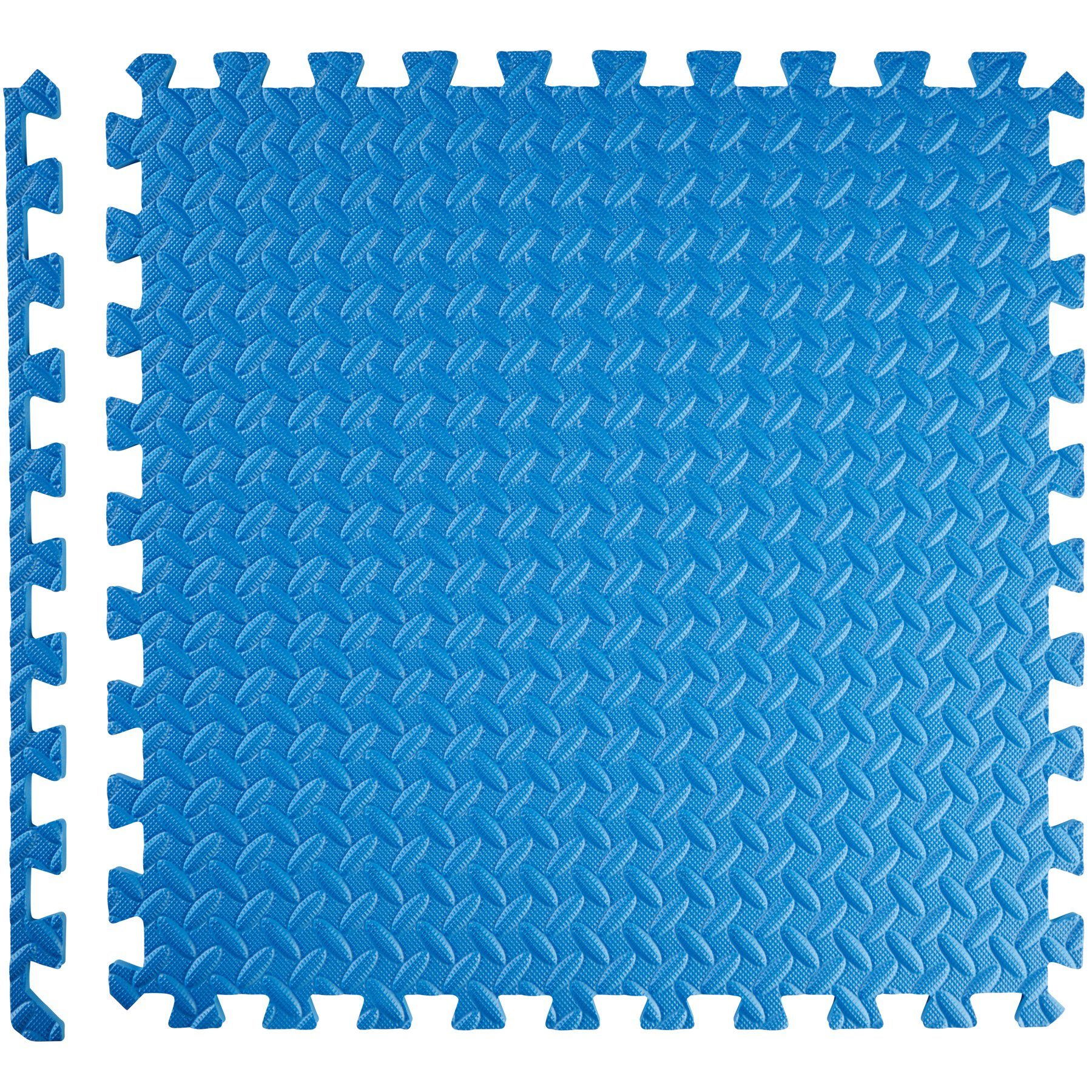 tectake Bodenschutzmatte Bodenschutzmatte mit 48 24er Set blau Randstücken 24-tlg