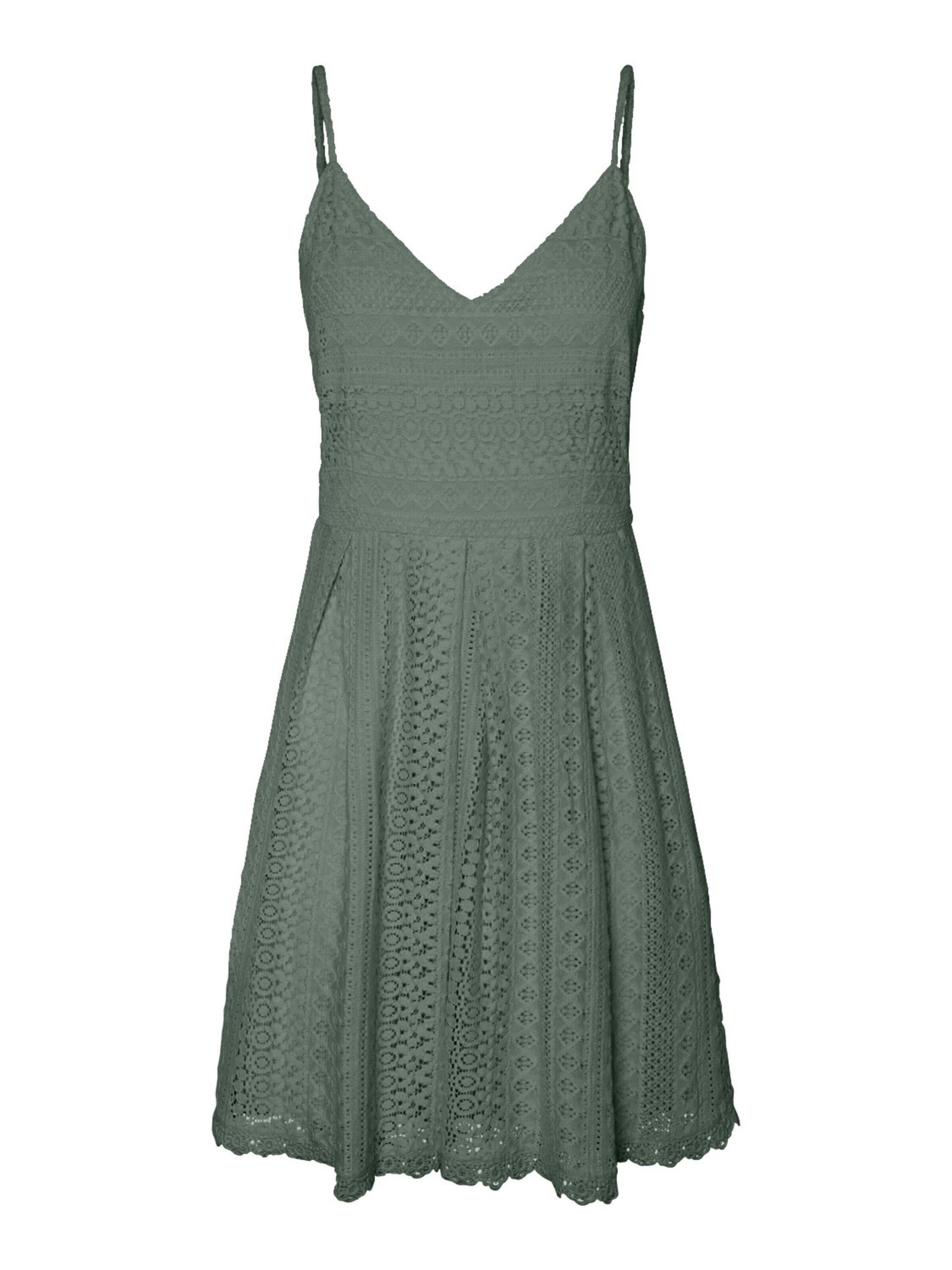 Vero Moda Sommerkleid Honey (1-tlg) Spitze, Lochmuster, Drapiert/gerafft, Falten