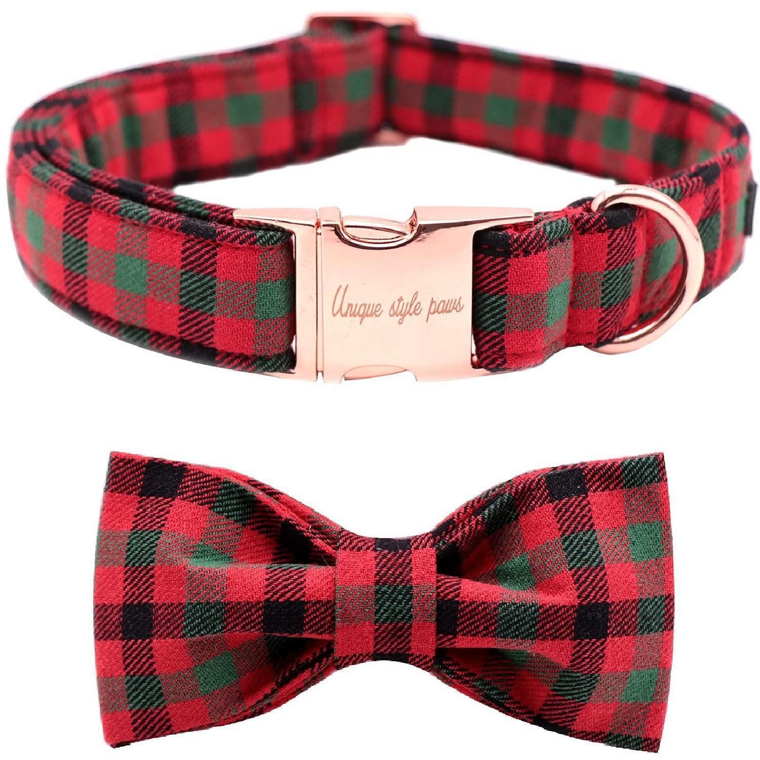 LuxusKollektion Hundefliege Hundehalsband mit Fliege, Weihnachtsmuster, S, Textil