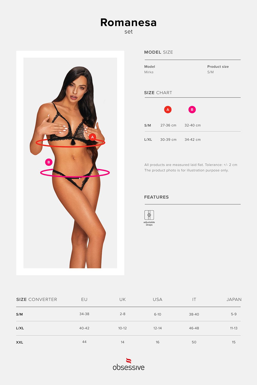 Obsessive Set: Dekolleté-BH Frauen Dessous Spitzen Reizwäsche Set aus Unterbrust BH mit offene Cup