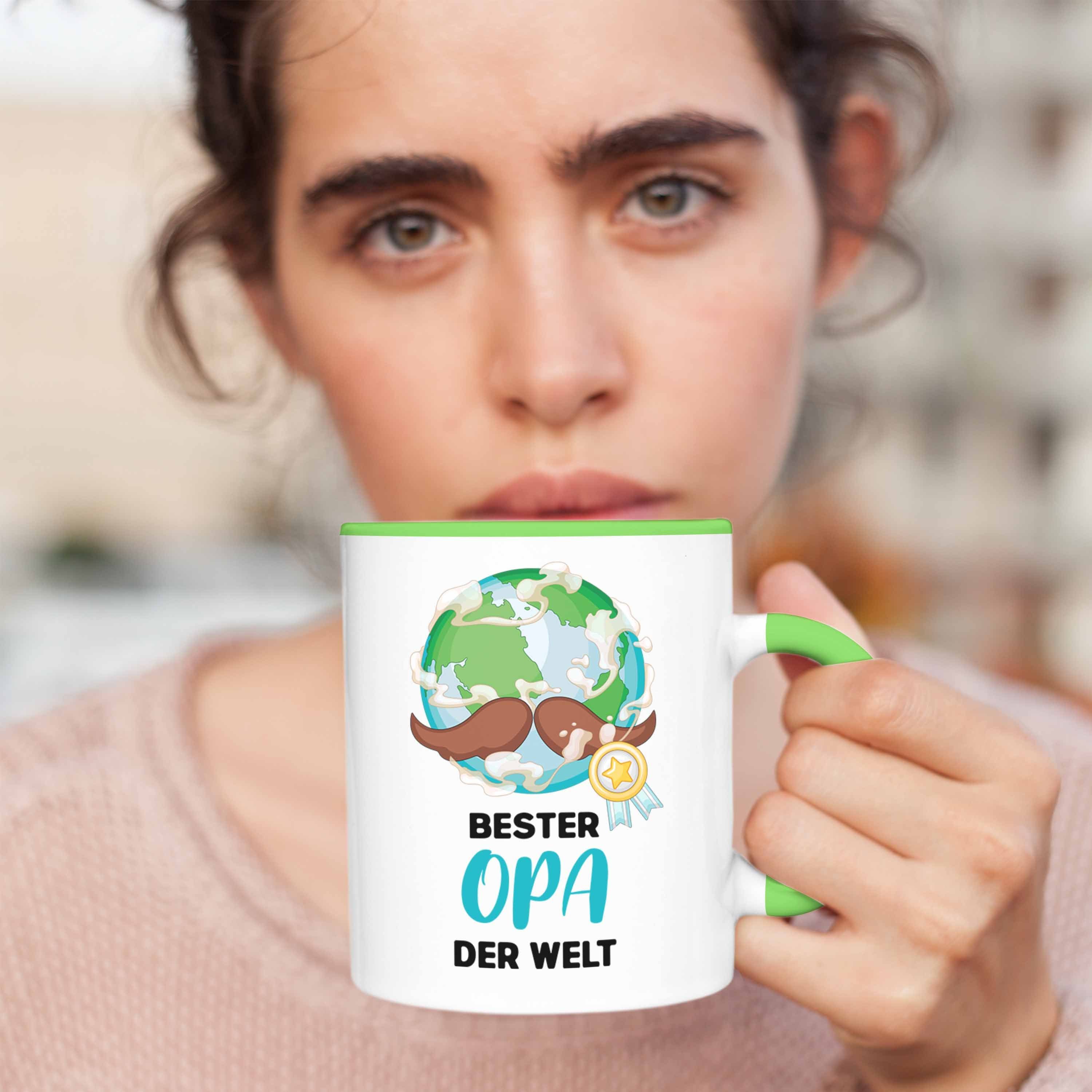 Welt Bester Geschenk Spruch - Trendation Grün zum Der Enkel Geburtstag Kaffeetasse Lustig von Opa Trendation Weihnachten Tasse Tasse