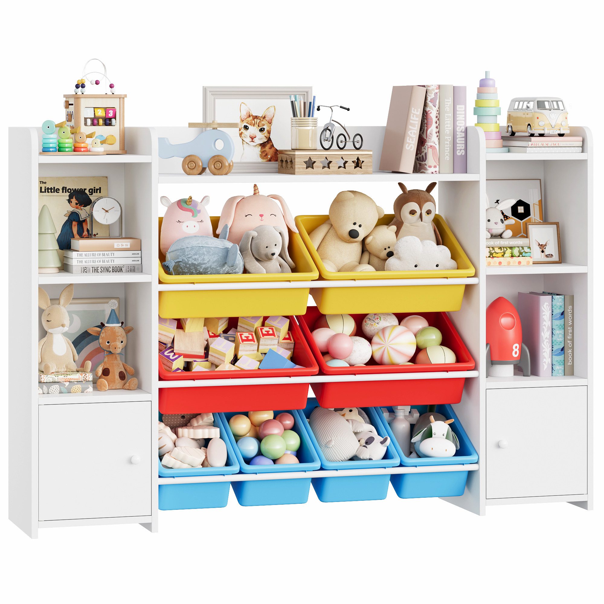 Homfa Kinderregal mit 8 Boxen 138x29x94 günstig online kaufen