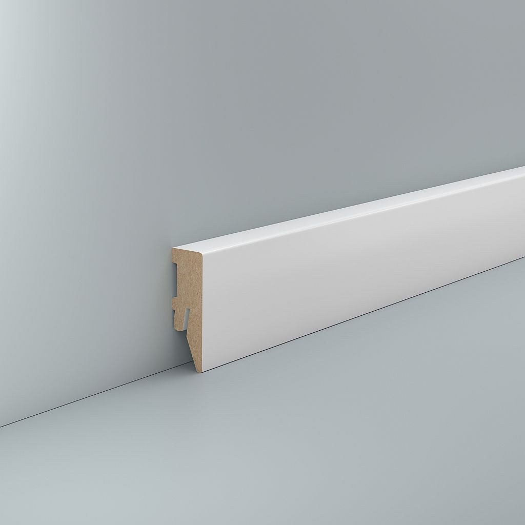 Südbrock Sockelleiste Sockelleiste weiß MDF 15 x 50 mm Foliert RAL 9016 Fußleiste, L: 240 cm, H: 5 cm, 1-St.