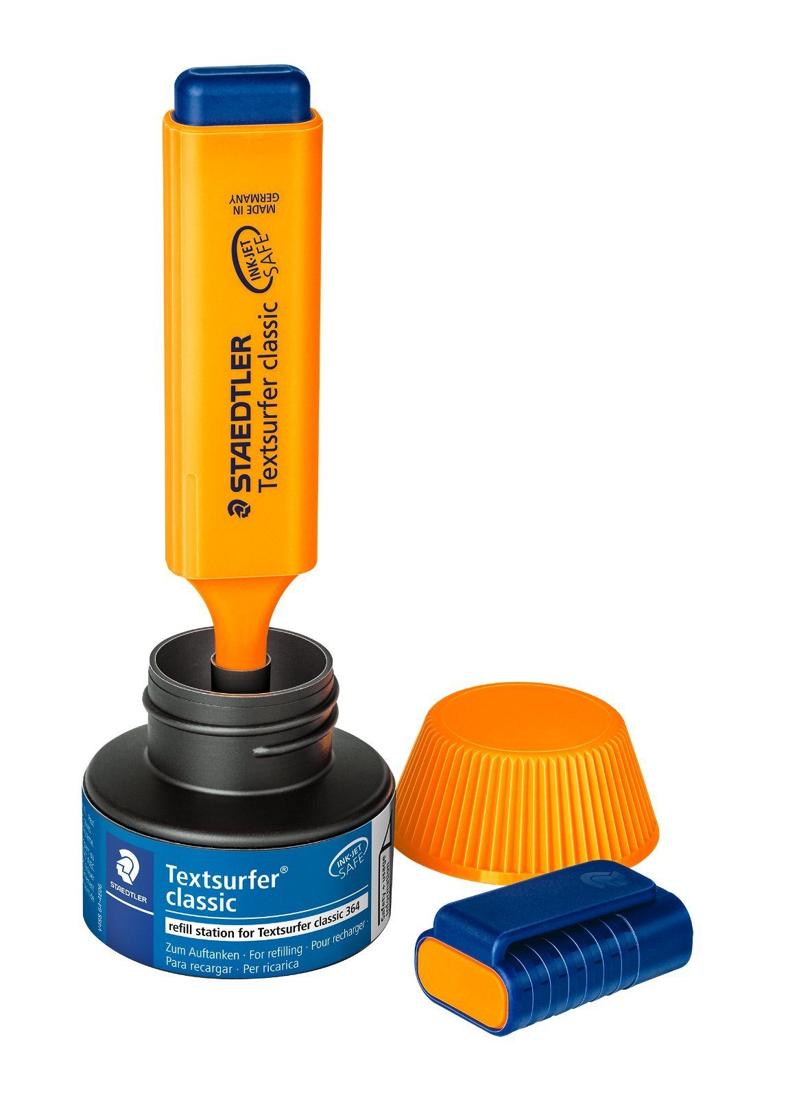 STAEDTLER Marker Nachfülltinte Textsurfer Classic orange 488 64-4 refill station, INK JET SAFE