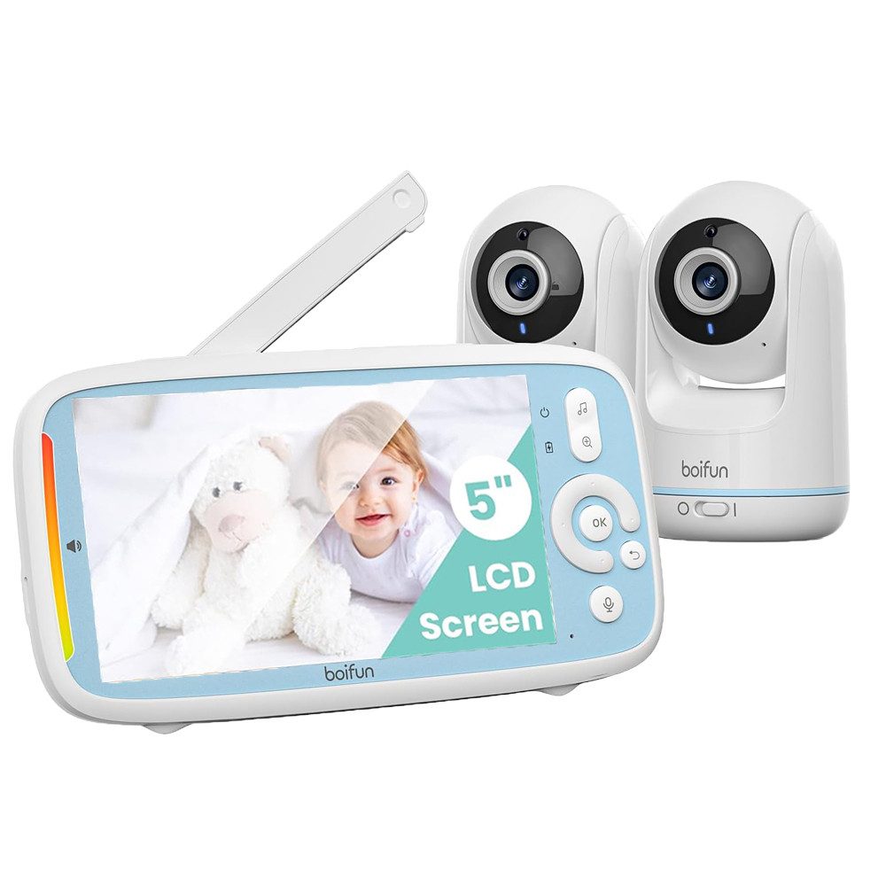 Babyphone 5" Babyphone mit 2 Kamera Temperaturüberwachung Wiegenlieder Kamera