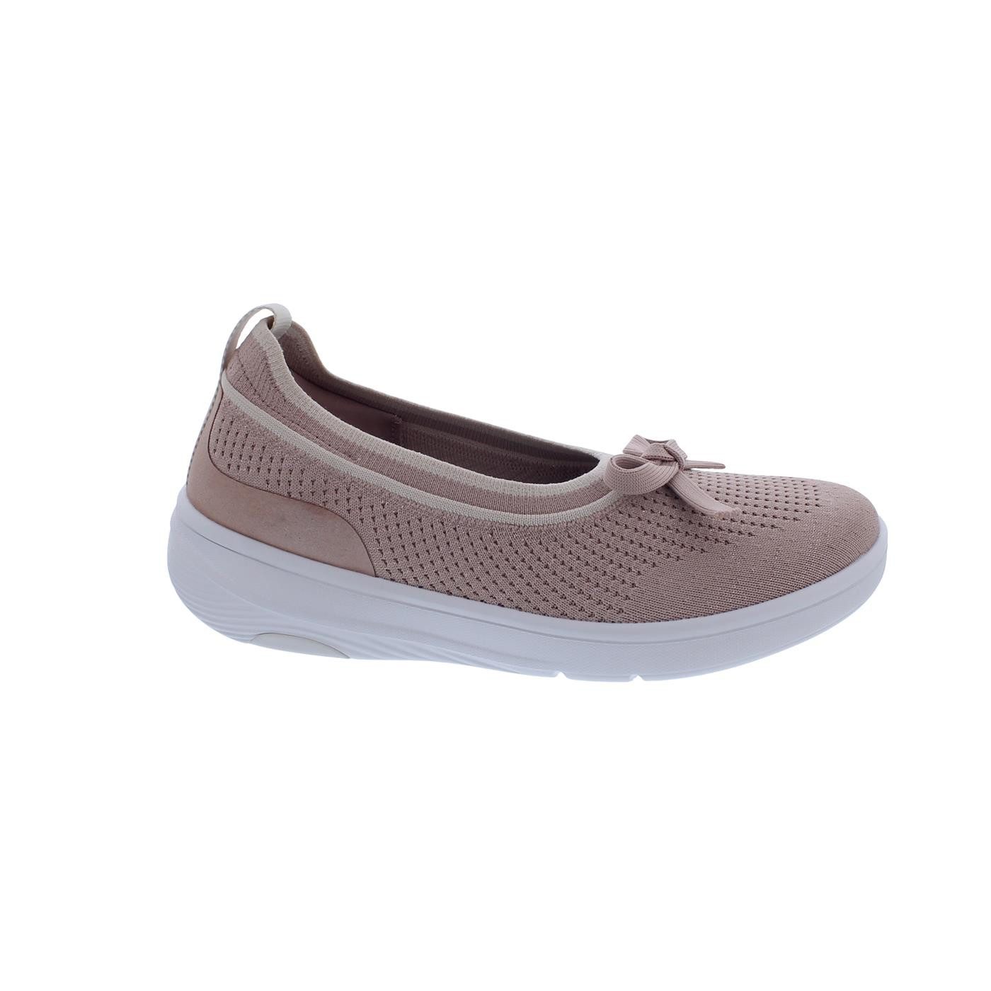 FitFlop Super-Q Bow Knit Ballet Flats Ballerina Beige Buff / Rose Gold Slipper