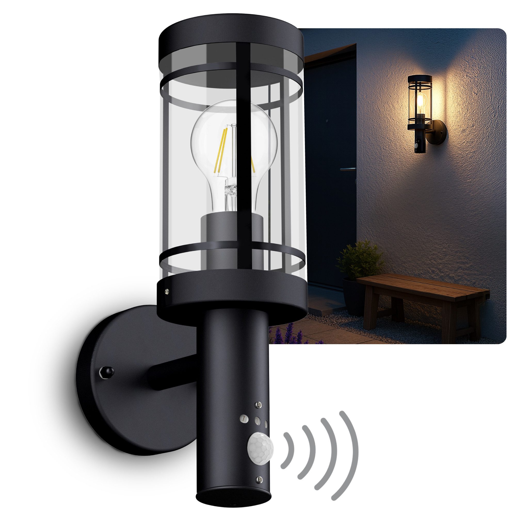 SSC-LUXon LED Außen-Wandleuchte MOVI Außenleuchte mit Bewegungsmelder IP44 günstig online kaufen