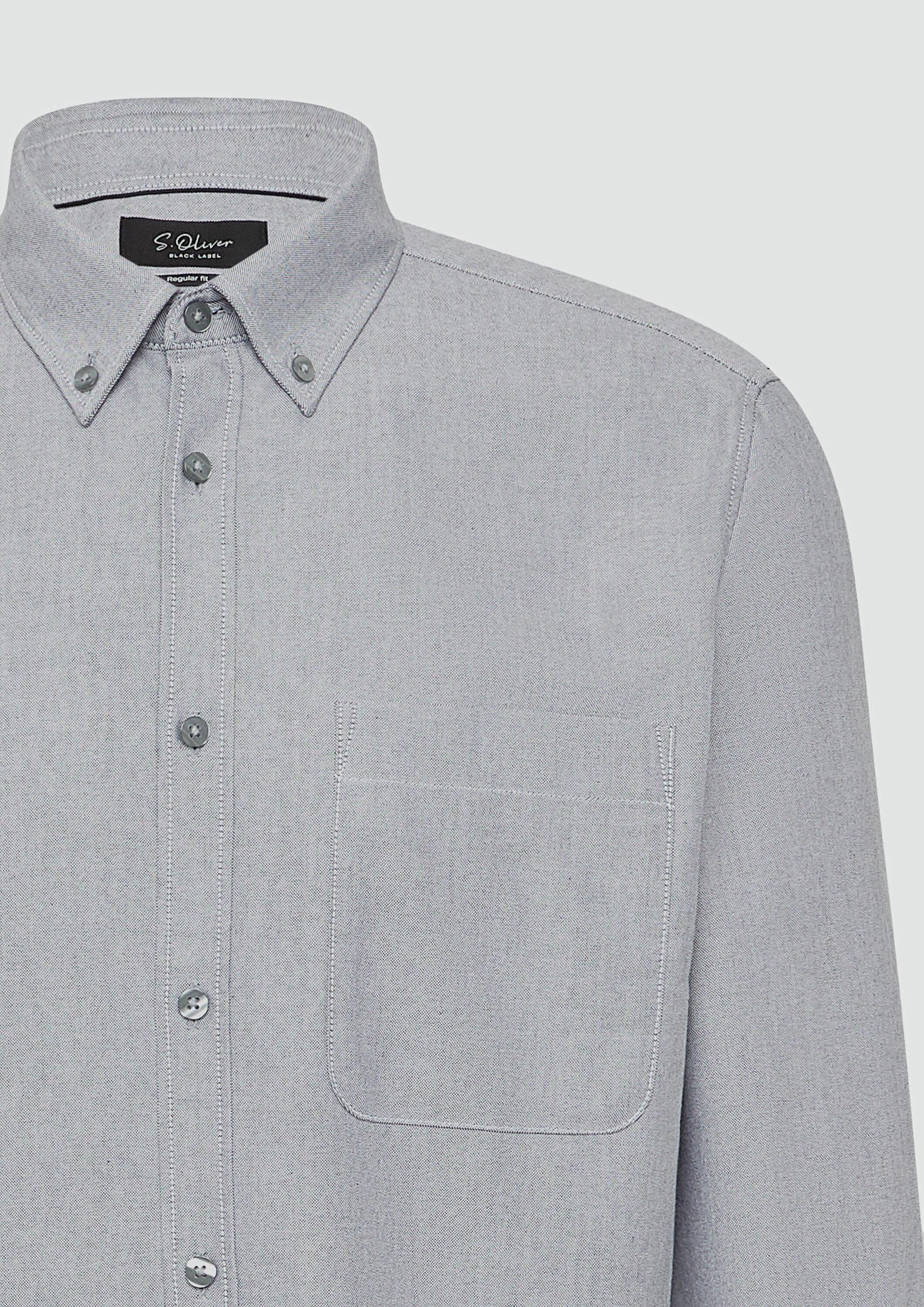 s.Oliver Langarmhemd Hemd Regular Fit: Oxfordhemd mit Button-Down-Kragen
