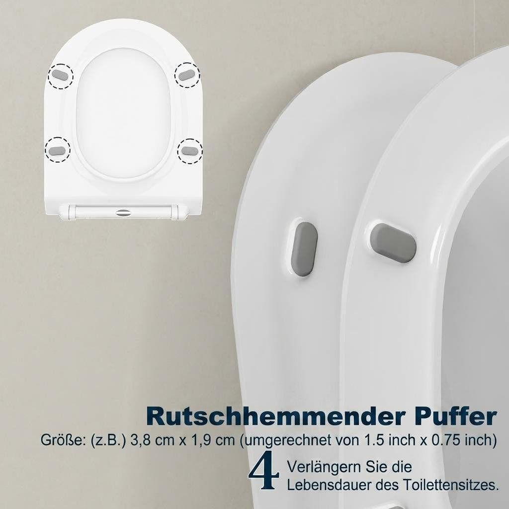 GarveeMore WC-Sitz Toilettendeckel mit Absenkautomatik D-Form – Bild 4 von 5