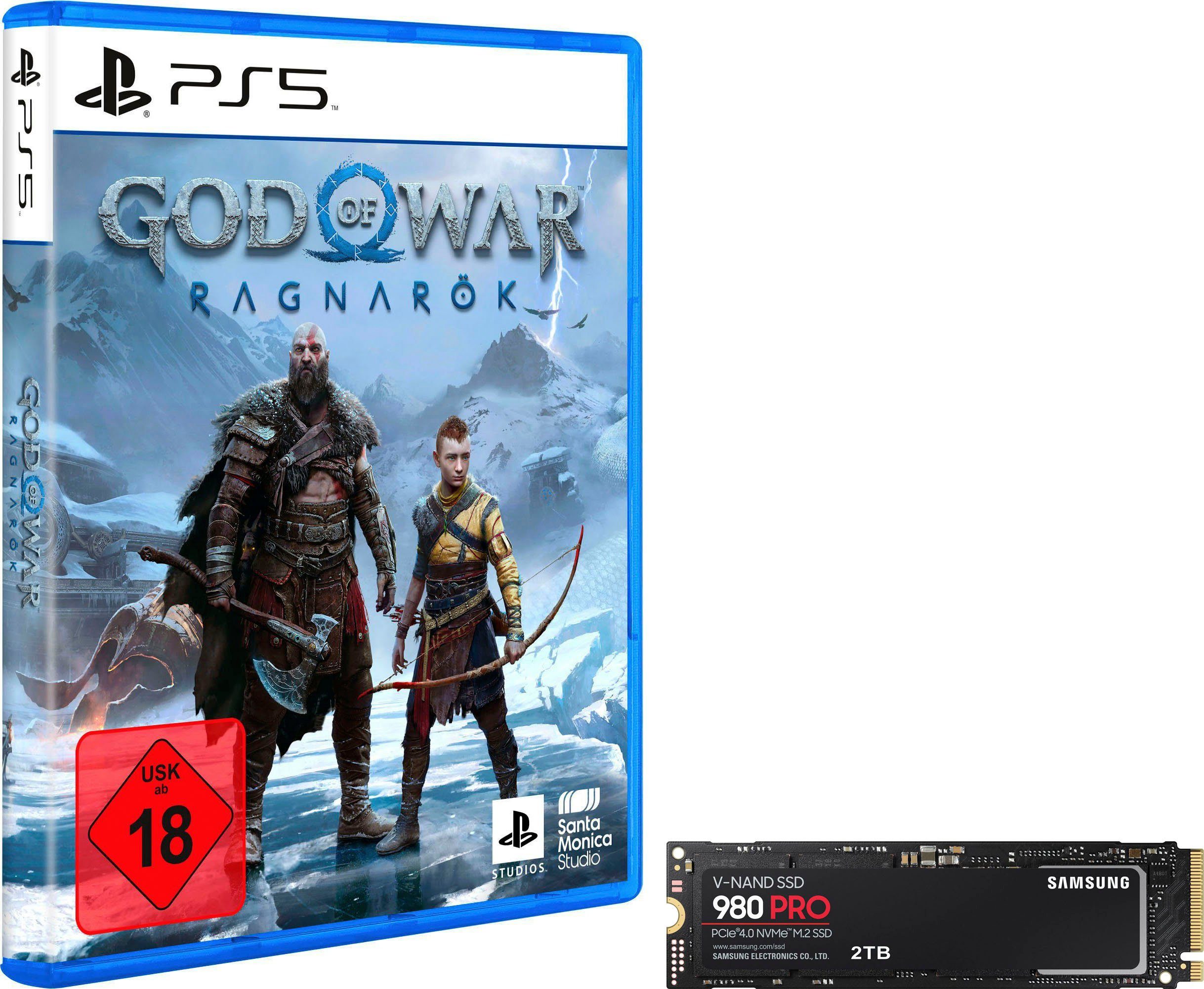 Samsung SSD 980 Pro 2TB + God of War Ragnarök PlayStation 5 interne SSD (2 TB) 7000 MB/S Lesegeschwindigkeit, 5100 MB/S Schreibgeschwindigkeit