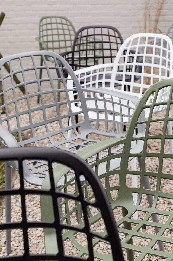Armlehnstuhl Stuhl Aluminium Zuiver Garten hellgrau