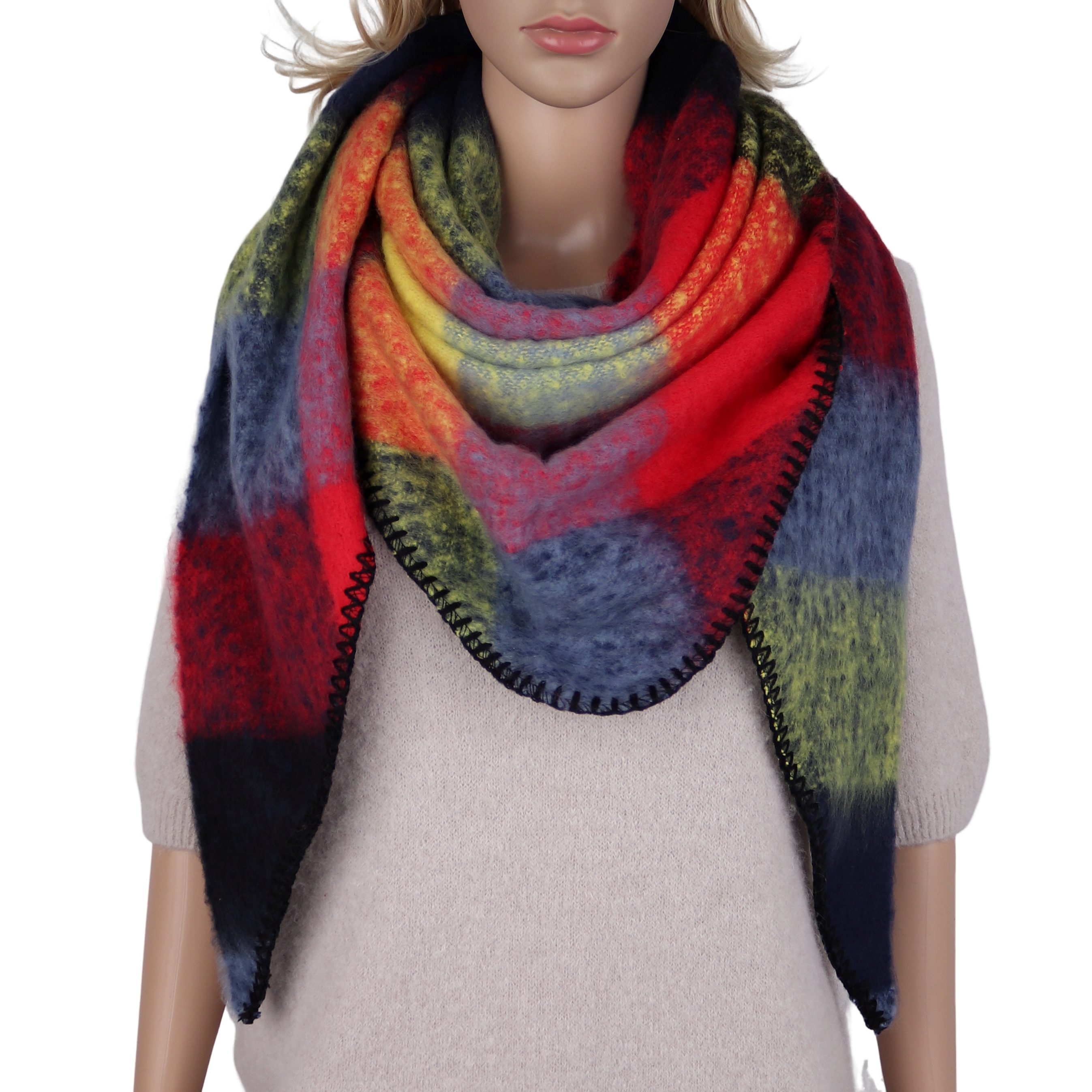 MIRROSI Dreieckstuch kuschliger und warmer Dreiecksschal Kariert Karo ca.190x70 cm, (KARO Muster Kariert ; Neue Kollektion Herbst/Winter 2025), in tollen Farben