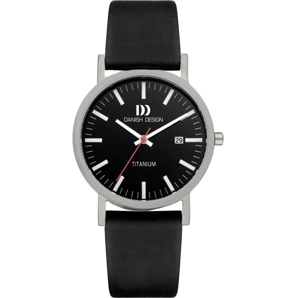 Danish Design Titanuhr DANISH DESIGN Herren Armbanduhr RHINE IQ23Q199 schwarz D35mm Lederband