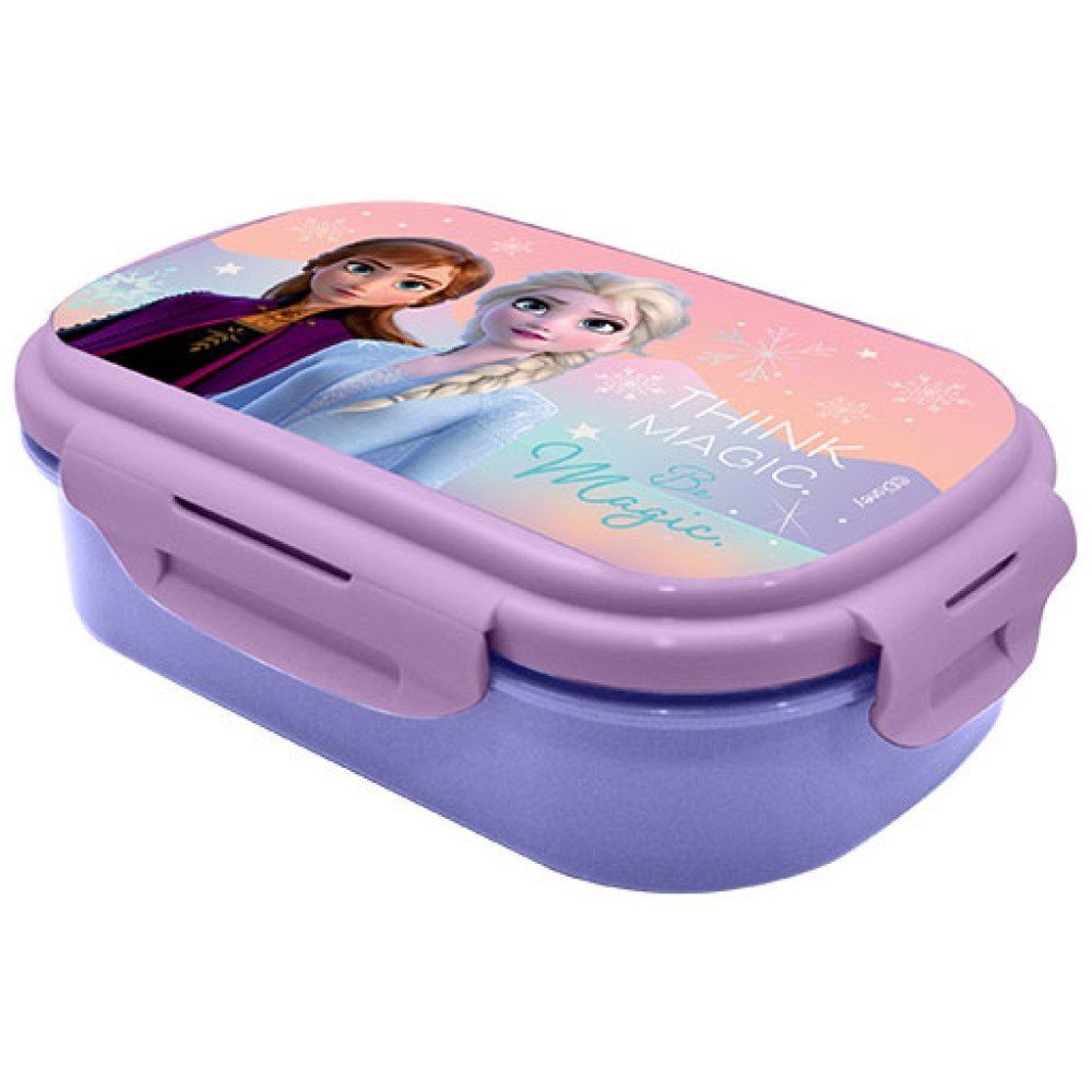 Kids Euroswan Lunchbox Frozen Die Eiskönigin Disney Brotdose mit 2 Fächer und Besteck Elsa