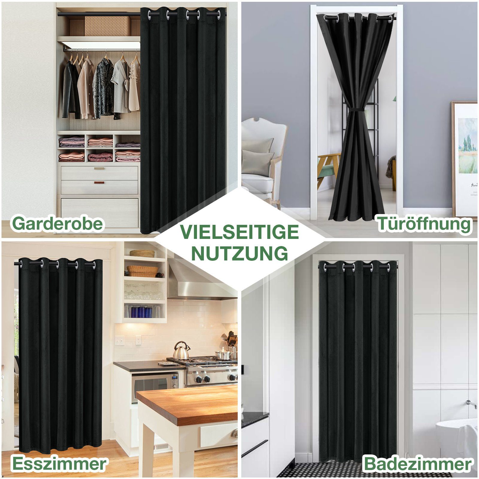 Rosnek Türvorhang Samt, Ösen, für Kleiderschrank Treppe Küche Deko (1 St), günstig online kaufen