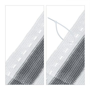 relaxdays Blende Zaunblende 2 m grau-weiß gestreift, 2,0 x 6 Meter