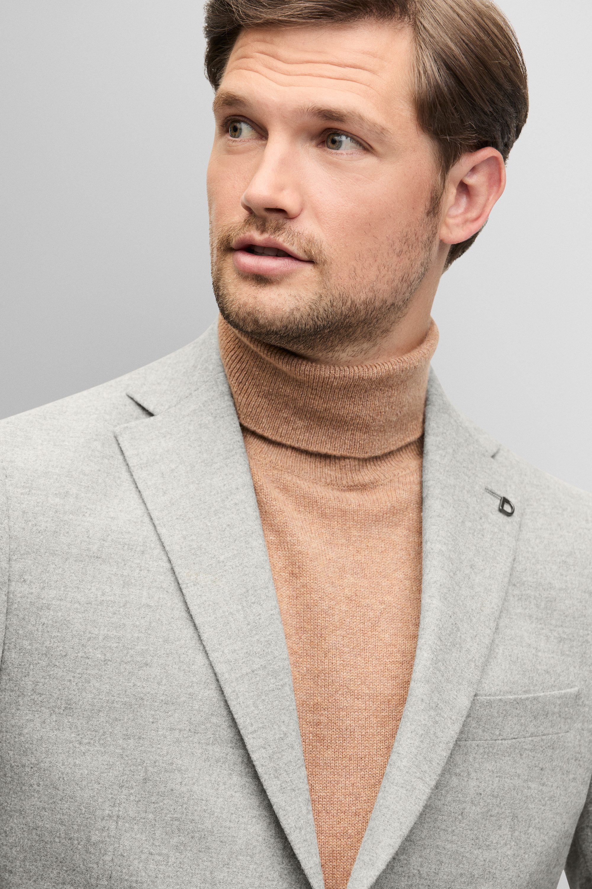 Digel Anzugsakko Edward (1-tlg., Woll-Polyestermix) Kissing Buttons, Abnehmbarer Revers-Pin