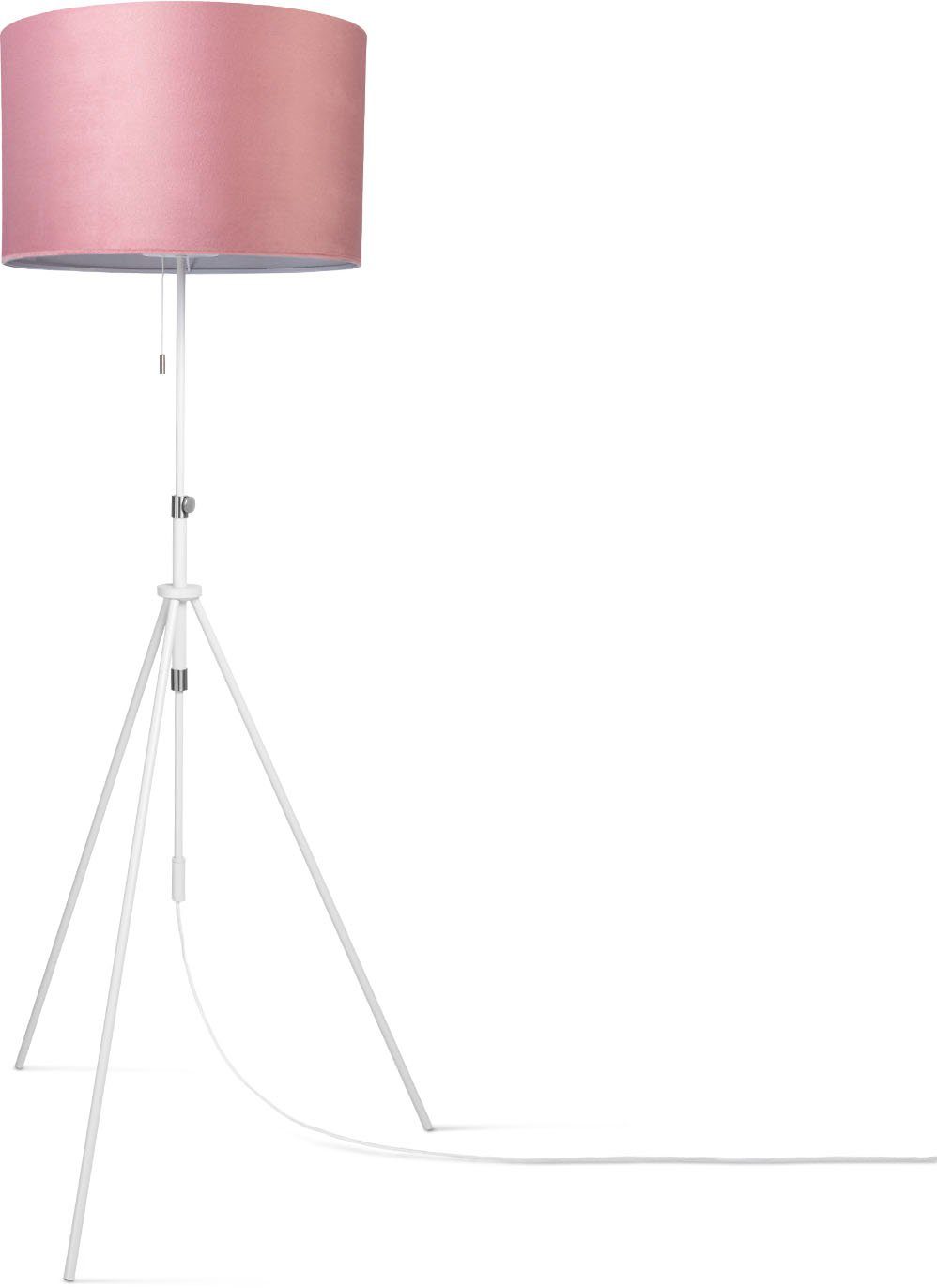 Zugschalter Leuchtmittel, Wohnzimmer ohne Velour 121,5 Höhenverstellbar Stehlampe cm Home uni bis Color, 176,5 Paco Naomi