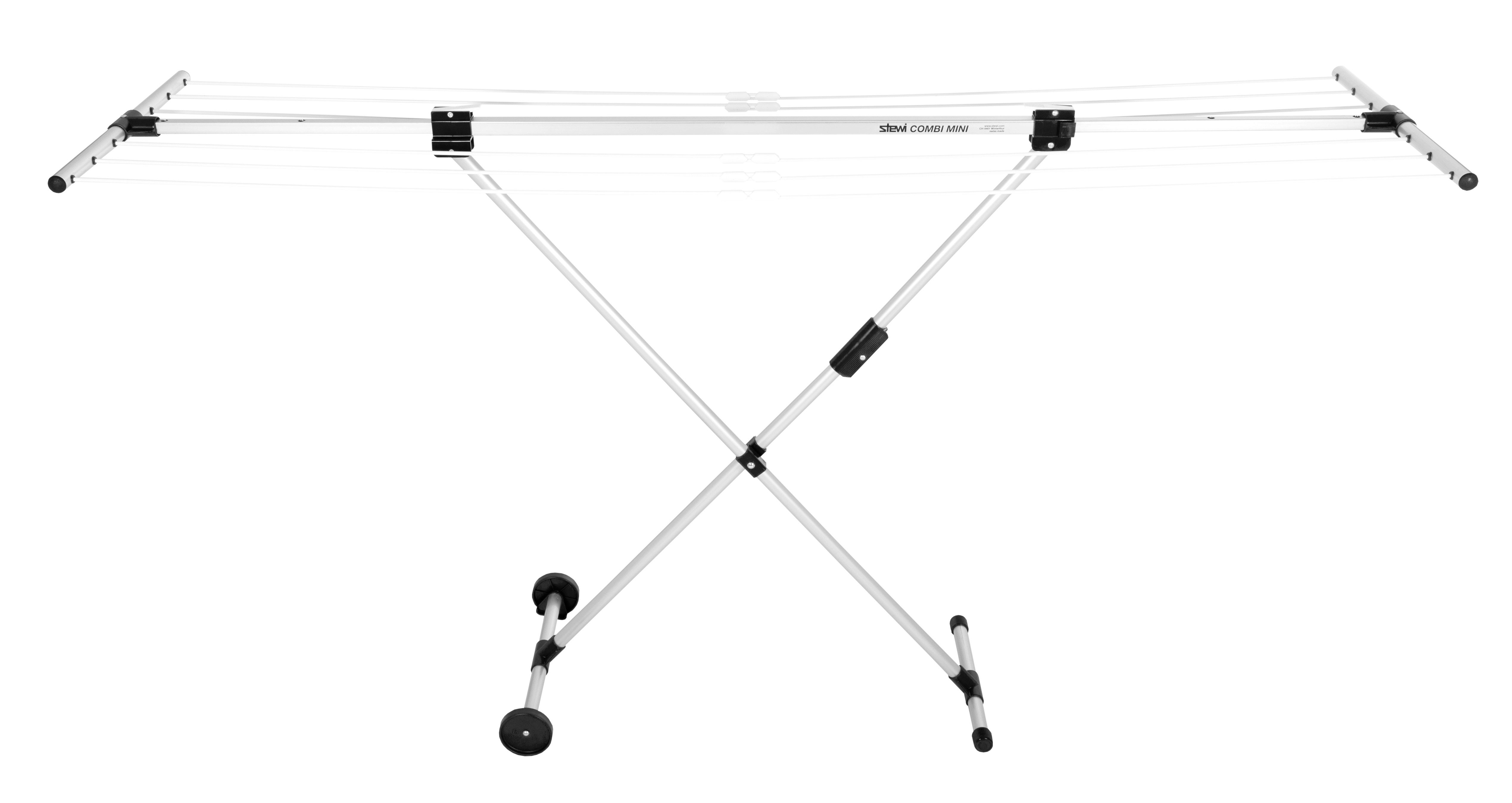 Stewi Wäscheständer Combi-Mini BlackLine, fahrbar durch Kunstsoffräder, SwissMade