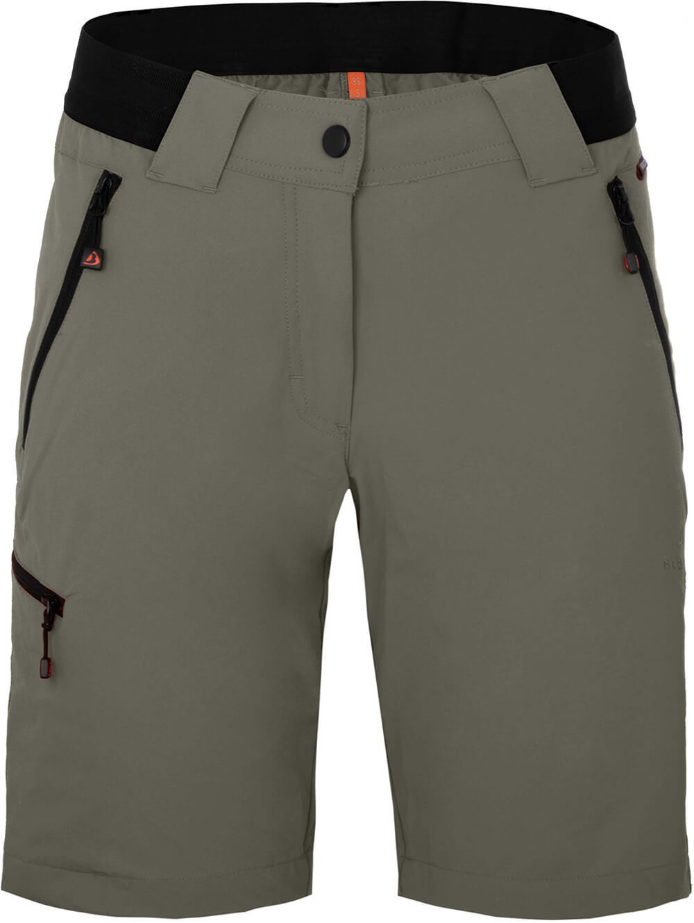 Bergson Outdoorhose VIDAA COMFORT Bermuda Damen Wandershorts, leicht, strapazierfähig, Normalgrößen, grau/grün