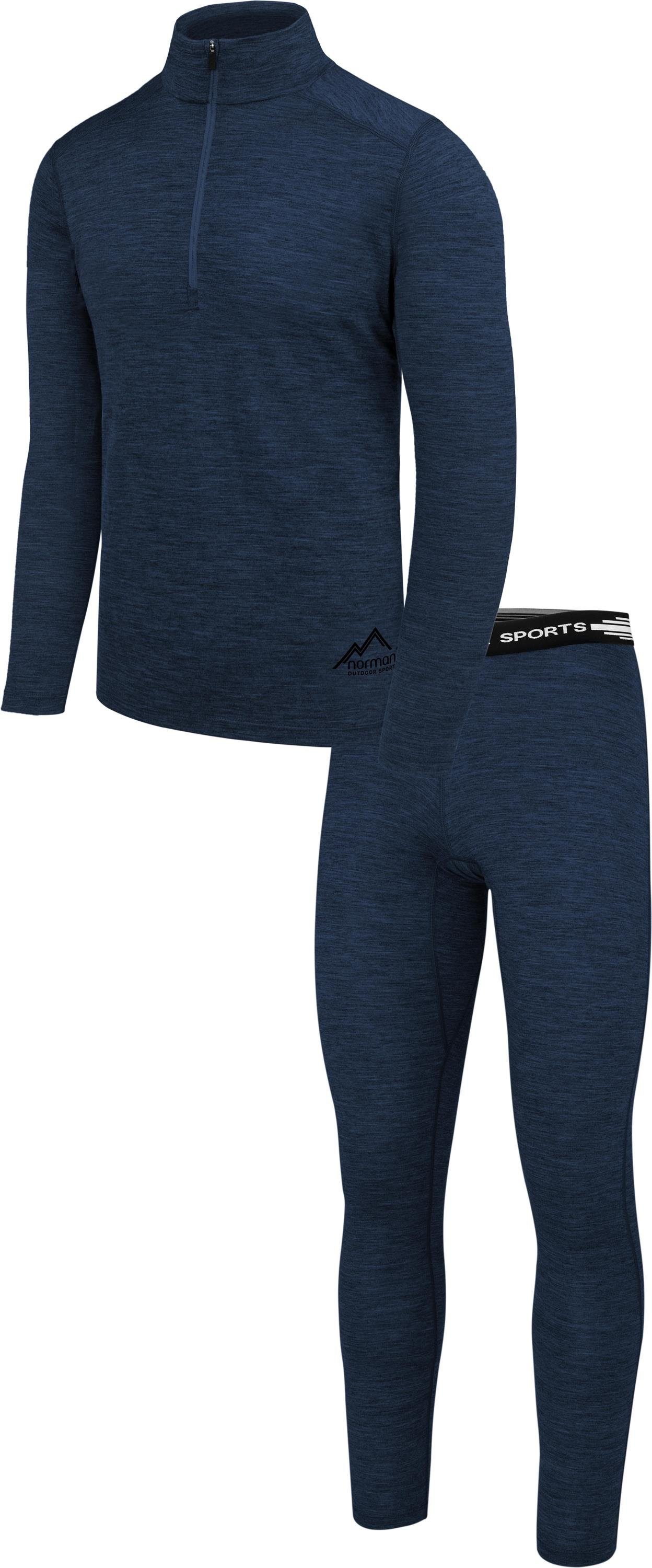normani Thermounterhemd Herren Merino Langarmshirt und Hose 100 % Merinowolle - Skiunterwäsche Funktionsunterwäsche