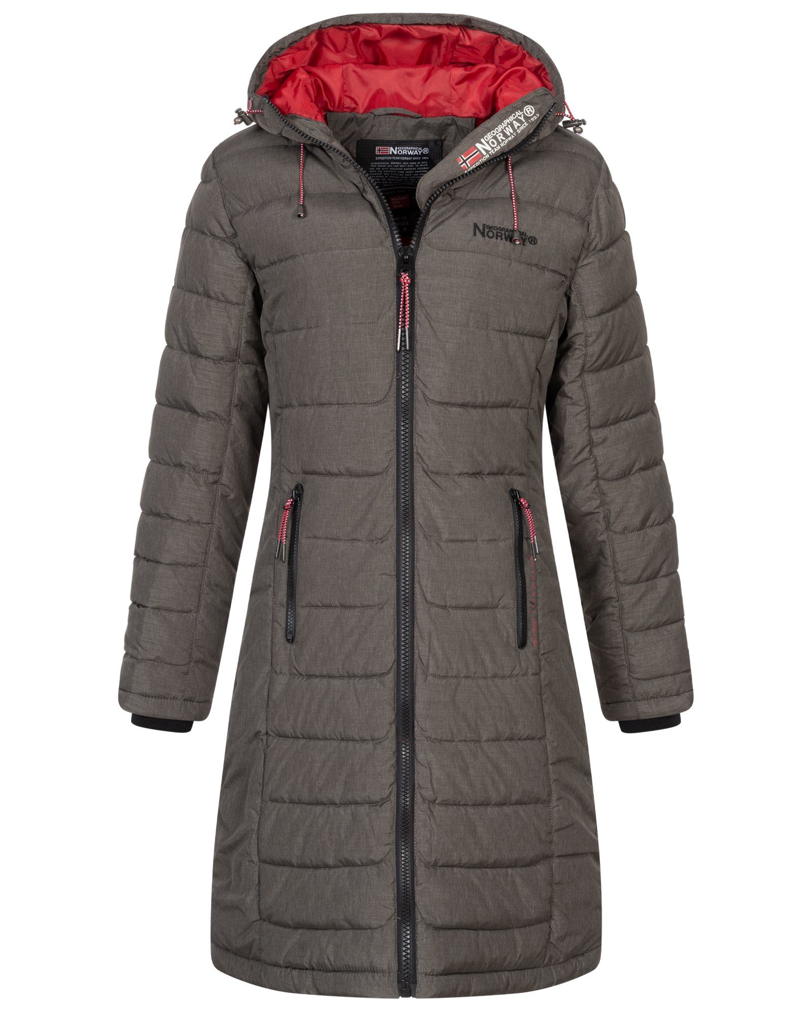 Geographical Norway Steppmantel Damen Winter Jacke Stepp Mantel Lange Steppjacke Wintermantel parka