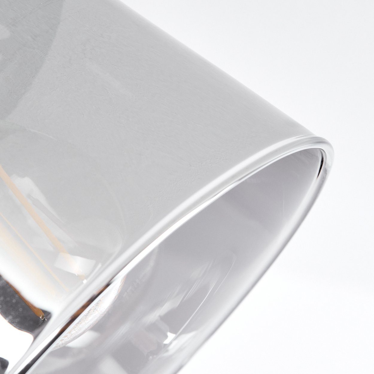 moderne hofstein E14 Leuchtmittel, in Deckenlampe aus »Rimini« Schwarz/Rauchfarben, Deckenleuchte Schirmen Rauchglas, mit ohne Metall/Glas