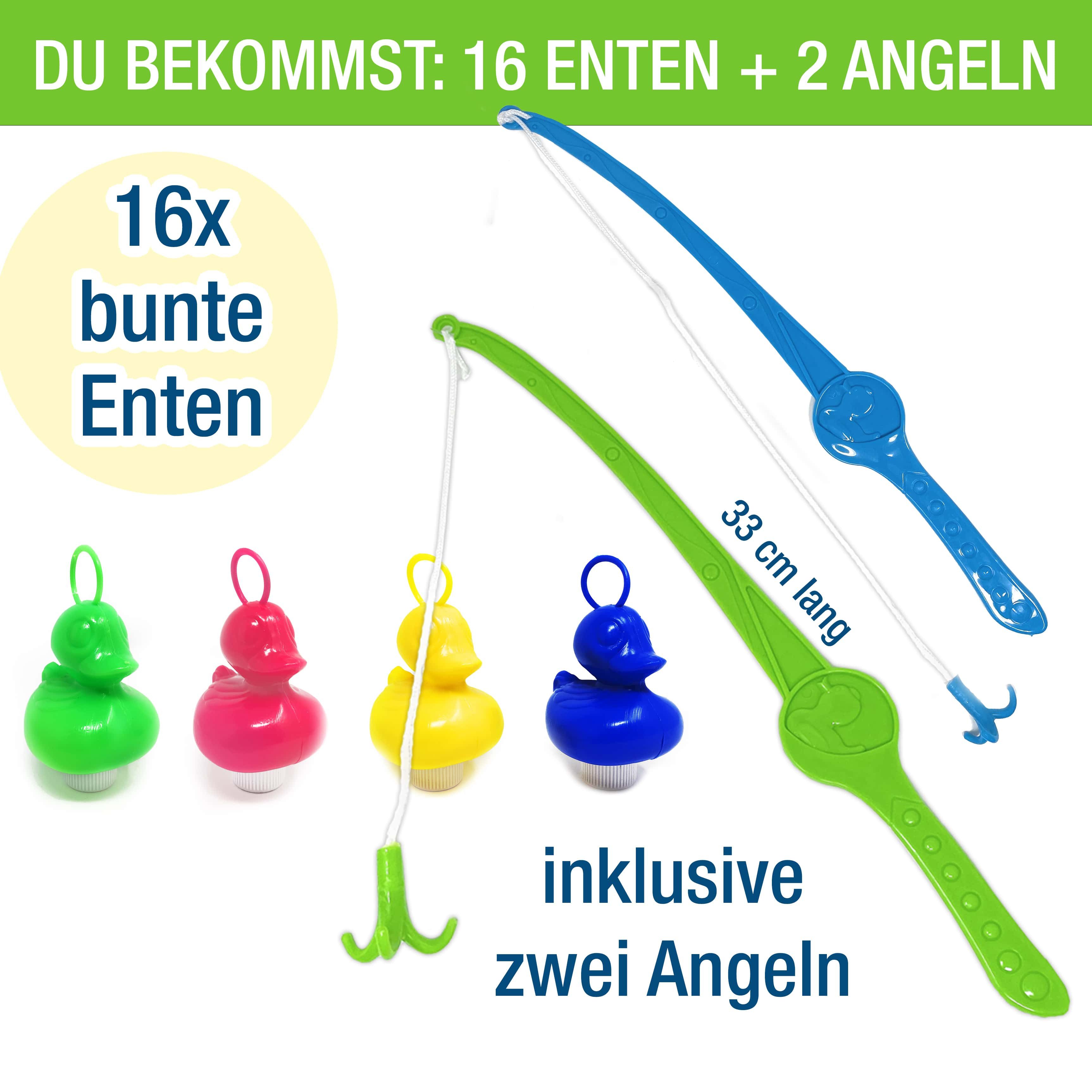 AMLI Spielzeug-Gartenset Entenangeln 16x Bunte Enten inkl. 2 Angeln, Plasti günstig online kaufen