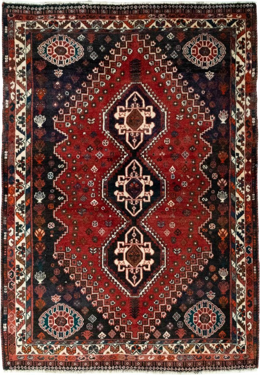 Orientteppich Shiraz Perserteppich, rechteckig, 106x150 Nain Orientteppich mm Höhe: 10 / Handgeknüpfter Trading