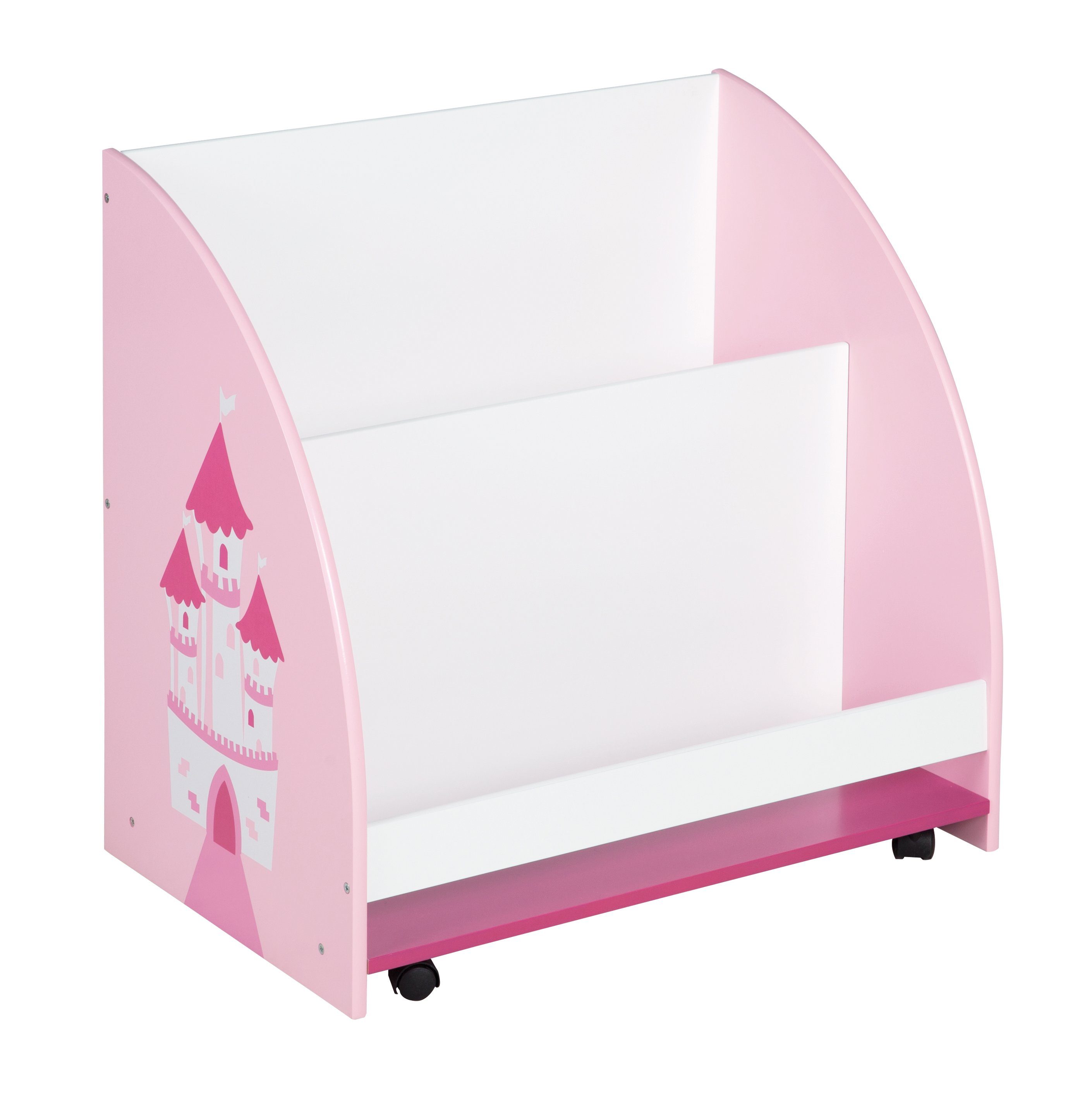roba® Regal Spielzeug- & Bücherregal für Kinderzimmer, fahrbar & drehbar mit Rollen