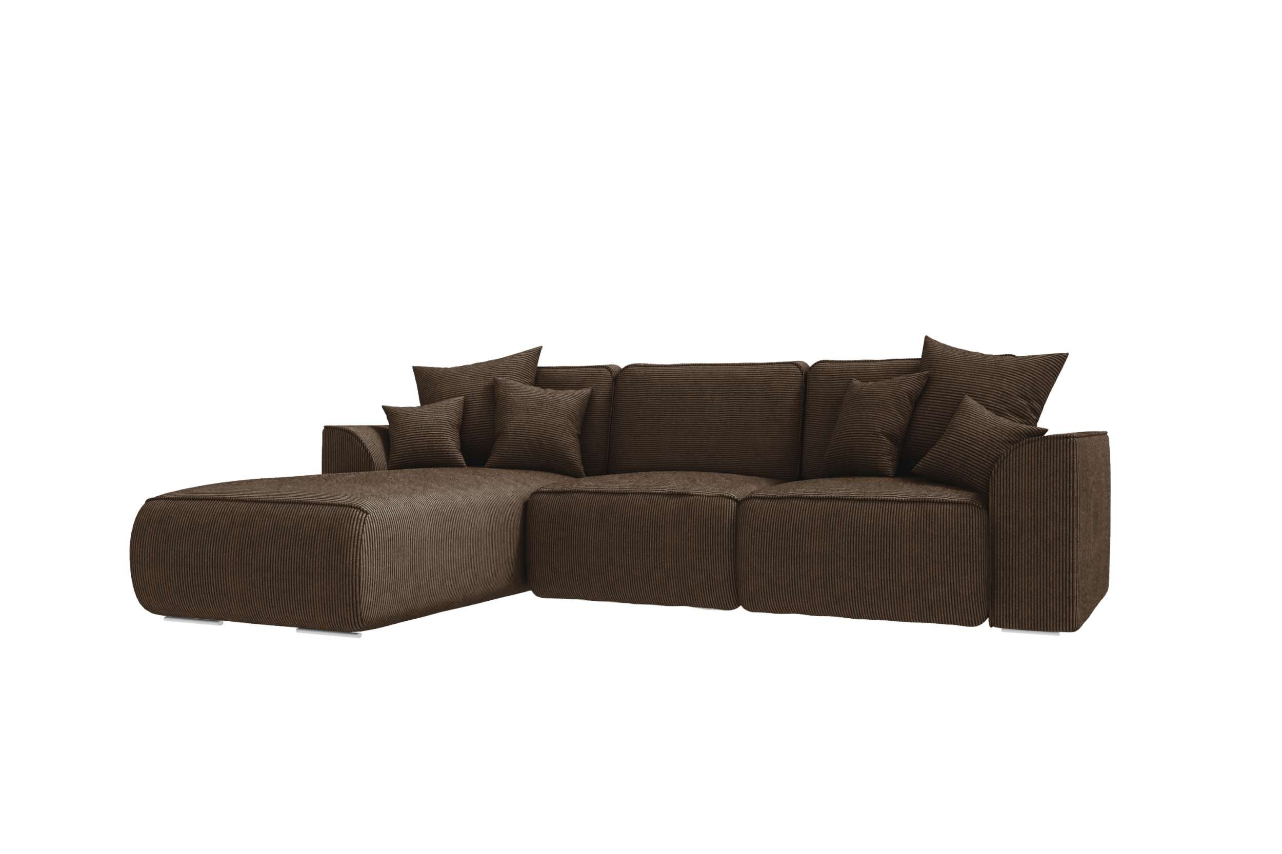 99rooms Ecksofa Gusto, Sofa L-Form, Eckcouch, mit Schlaffunktion, abnehmbaren Rückenkissen, Bezug-Cordstoff POSO