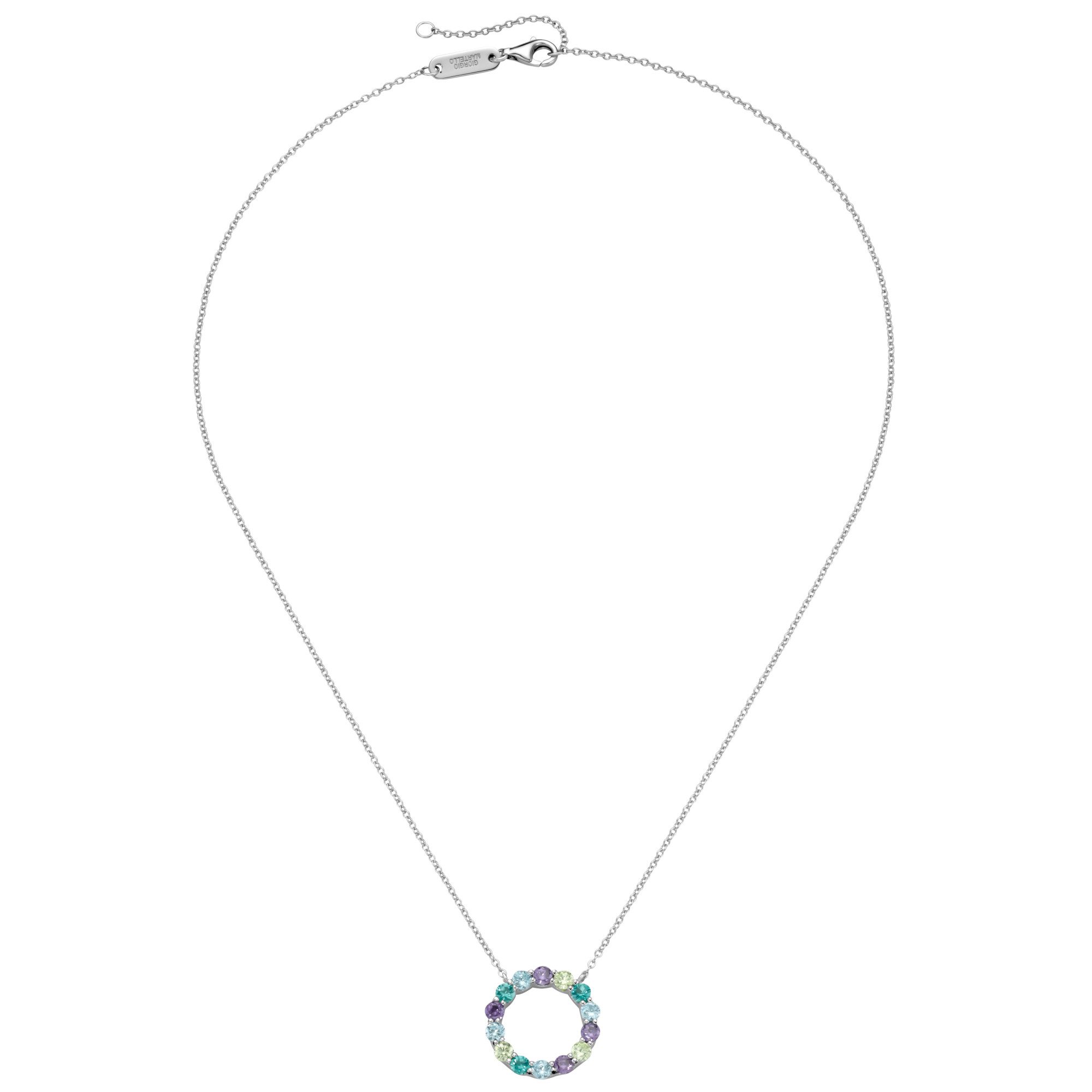 GIORGIO MARTELLO MILANO Collier mit Zirkonia und Kristallsteinen, Silber 925