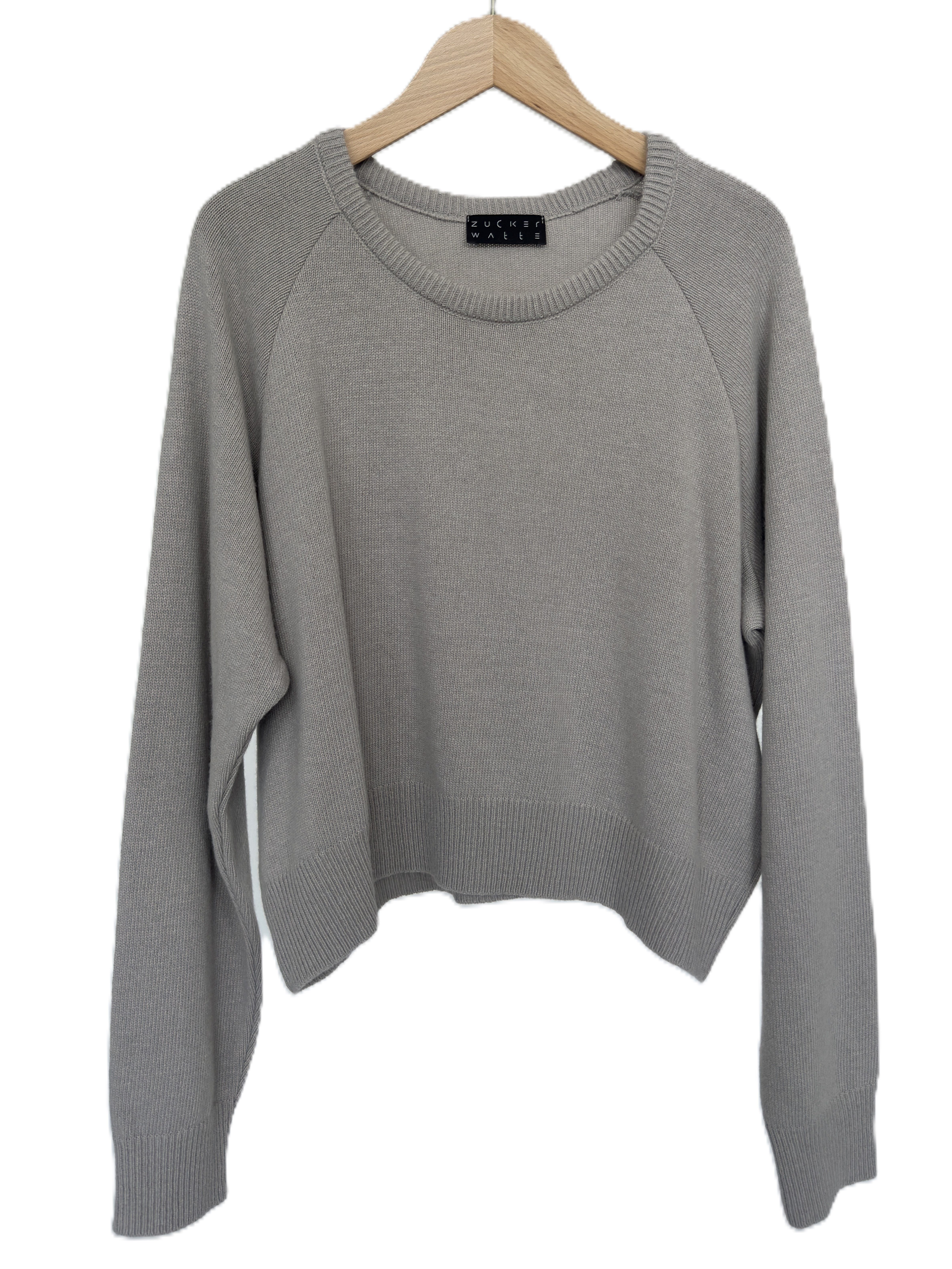 Zuckerwatte Rundhalspullover modisch kurze Form aus Merino Cashmere Mix günstig online kaufen