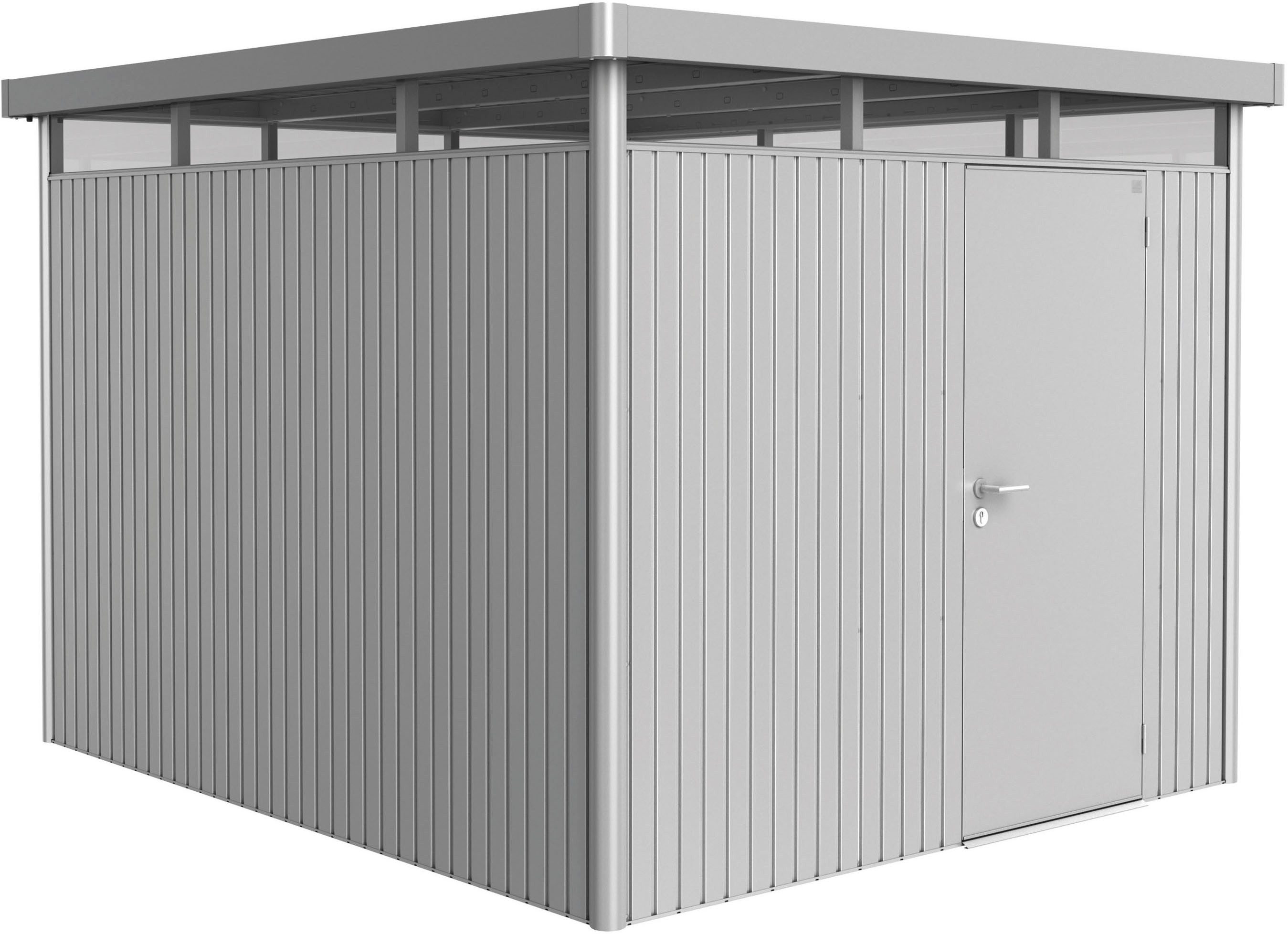 Biohort Gerätehaus HIGHLINE Gr. H5, verschiedene Farben, BxT: 275x315 cm, stylisches Metall-Gartenhaus mit Flachdach