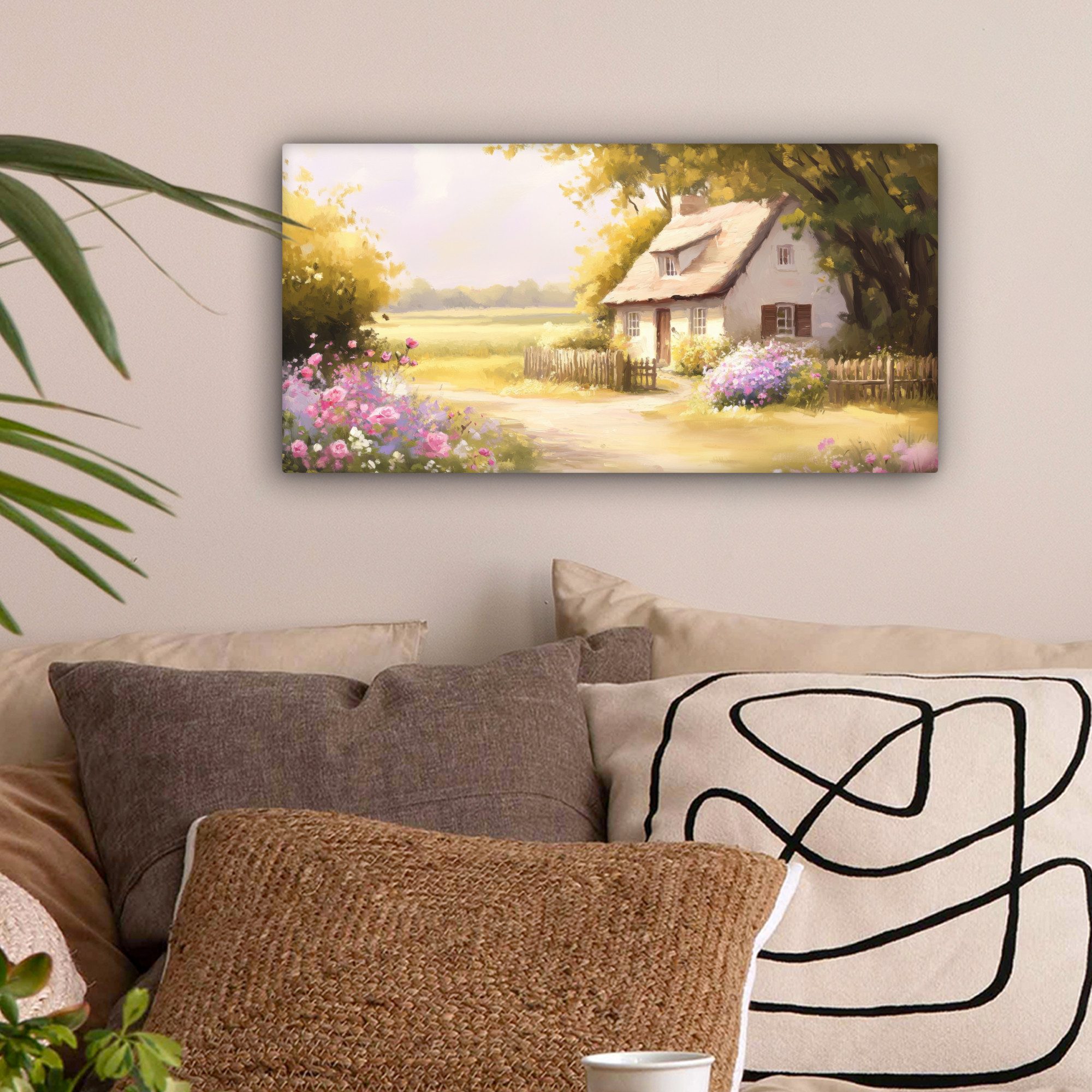 OneMillionCanvasses® Leinwandbild Panorama Landhaus - Holz günstig online kaufen