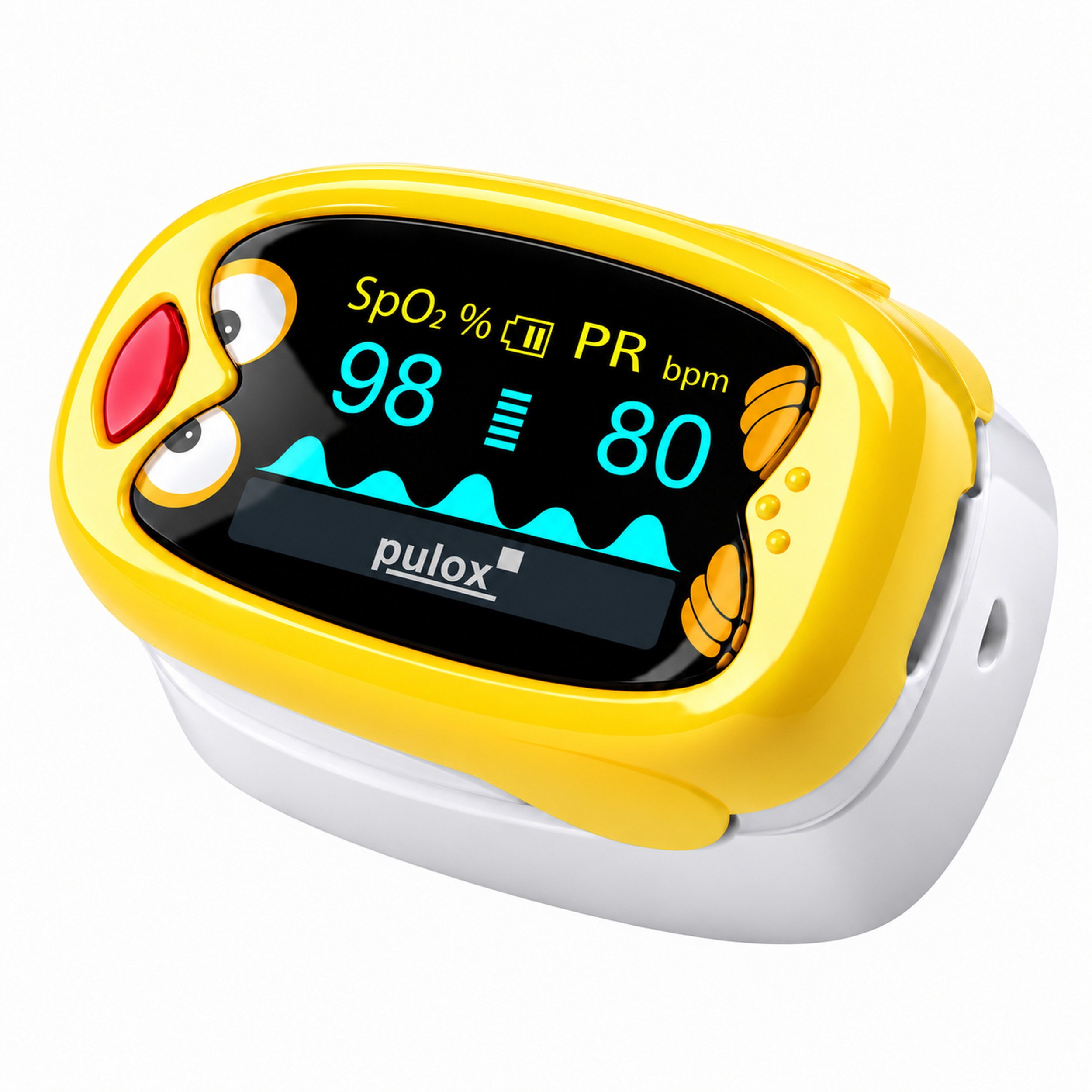 pulox Pulsoximeter PO-210B für Kinder - Akkubetriebenes Kinderoximeter mit Warnfunktion