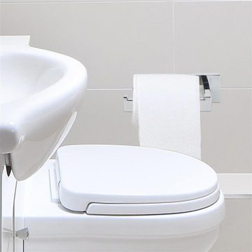 Intirilife Toilettenpapierhalter (1-St), Klopapierhalter in SILBER - Edelstahl Papierhalterung zum Bohren