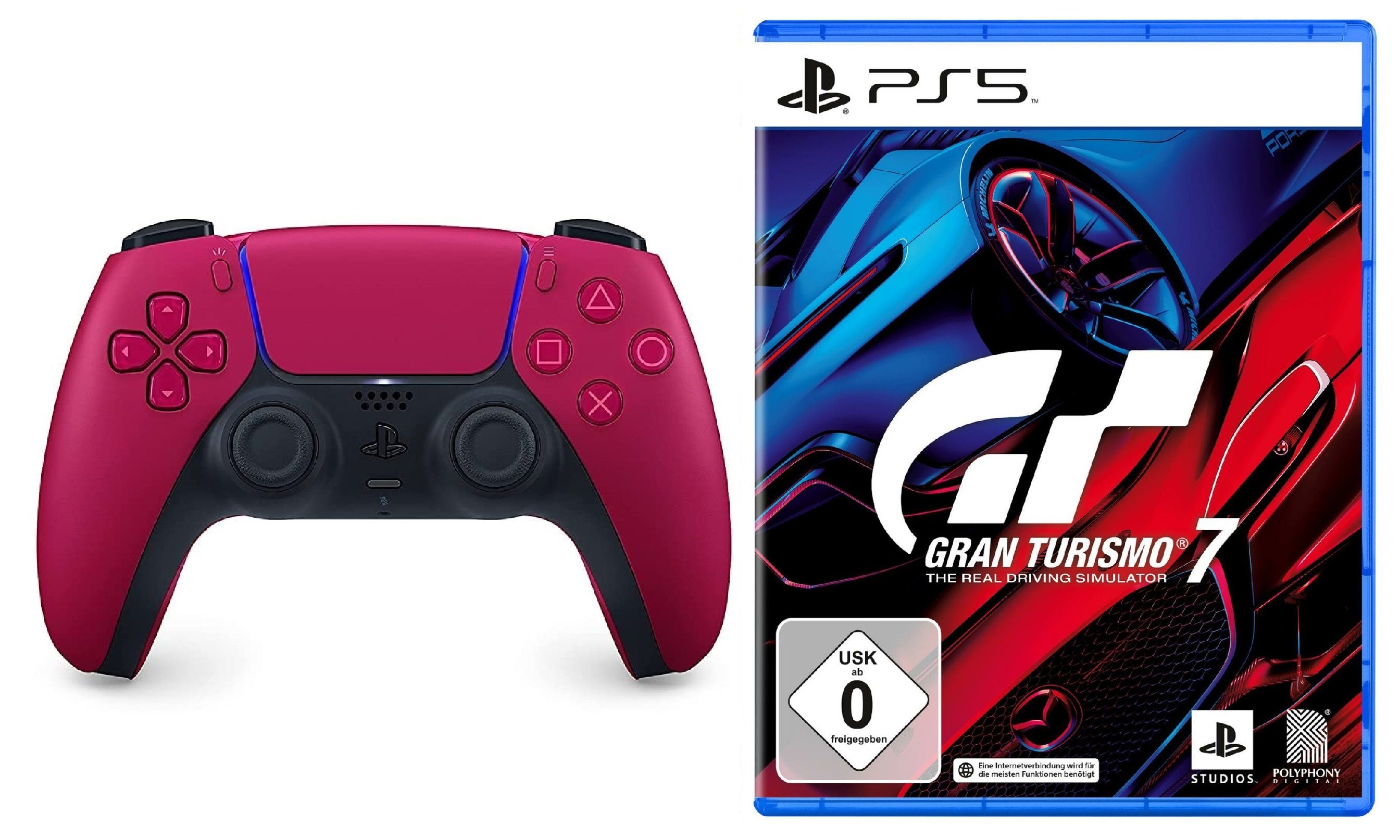 Playstation PS5 Controller mit Gran Turismo 7 Spiel Bundle PlayStation 5-Controller (DualSense Wireless-Controller)
