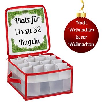 Bada Bing Aufbewahrungsbox Behälter für Weihnachtsbaumkugeln Box für Chrstbaumschmuck (Aufbewahrungstasche mit Henkel, 2 St., 2er Set für insgesamt 64 kugeln), anpassbare Trnnwende