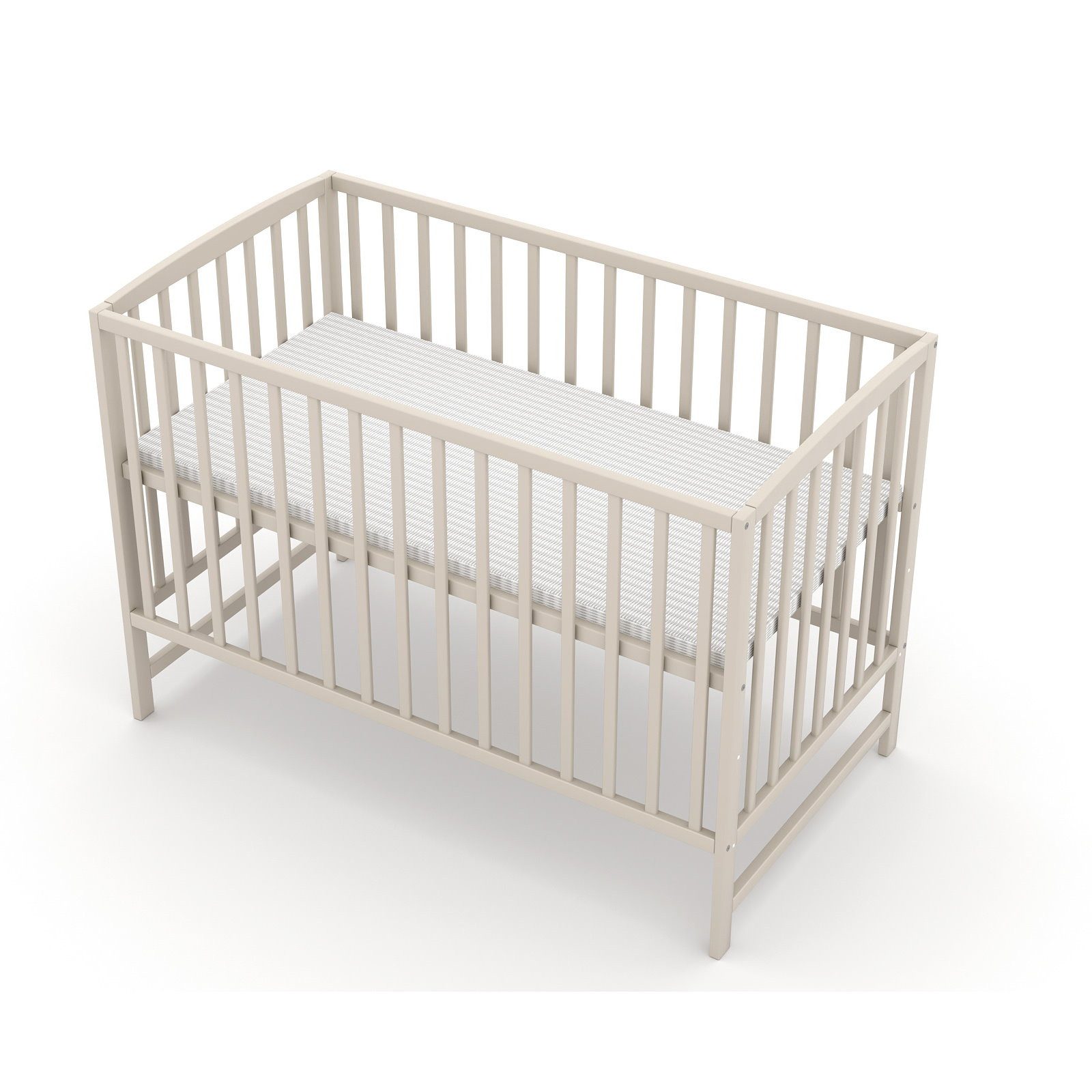Baby-Delux Babybett Milo Taupe Schutzgitter, Kinderbett günstig online kaufen