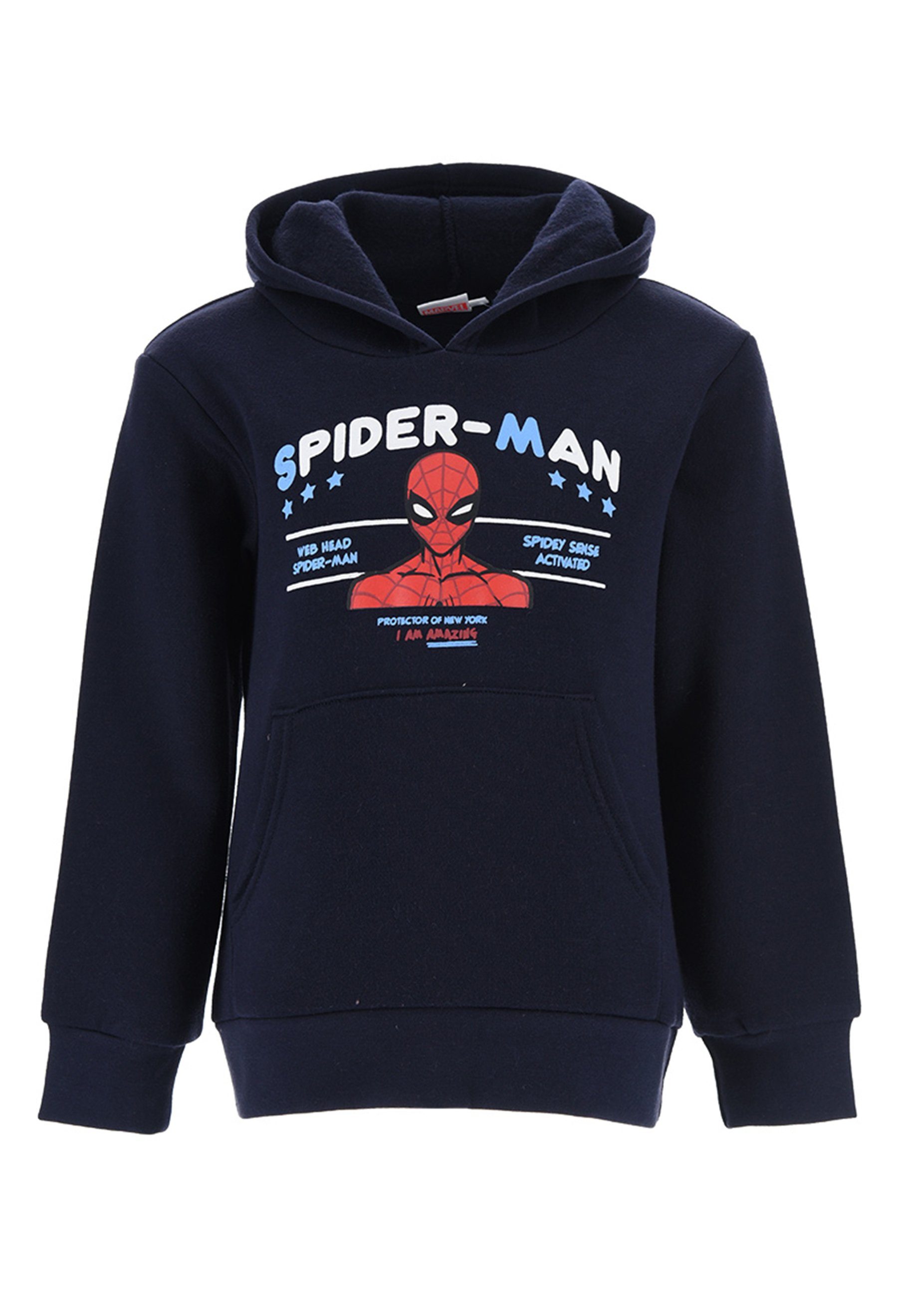 Spiderman Kapuzensweatshirt Kinder Jungen Kapuzenpullover Hoodie Pulli Dunkel-Blau