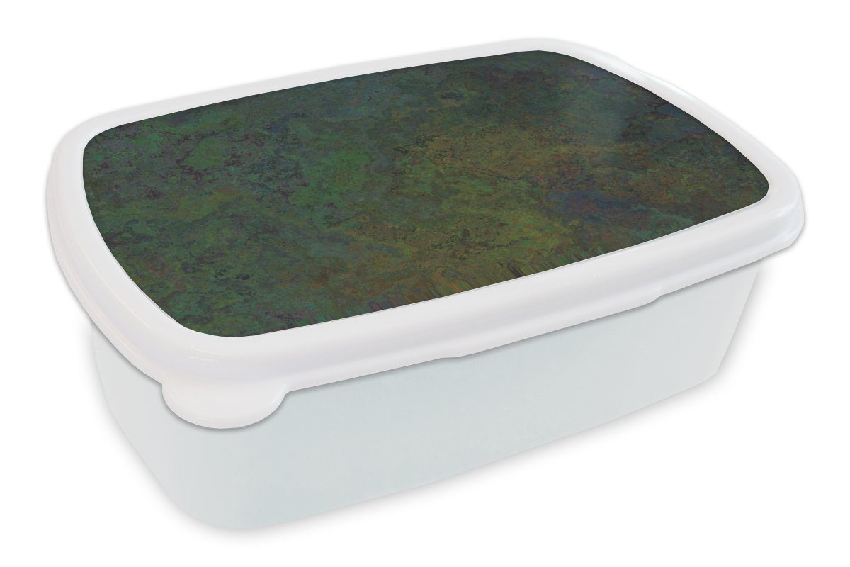 MuchoWow Lunchbox Schiefer - Rost - Vintage, Kunststoff, (2-tlg), Brotbox für Kinder und Erwachsene, Brotdose, für Jungs und Mädchen weiß