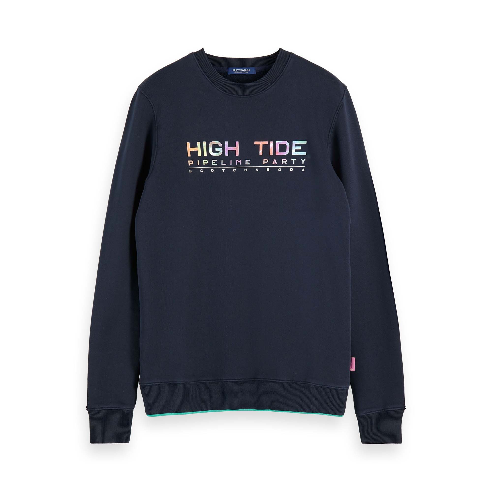 Fleecepullover Scotch & Soda Herren Sweatshirt Crewneck with Artworks 155260